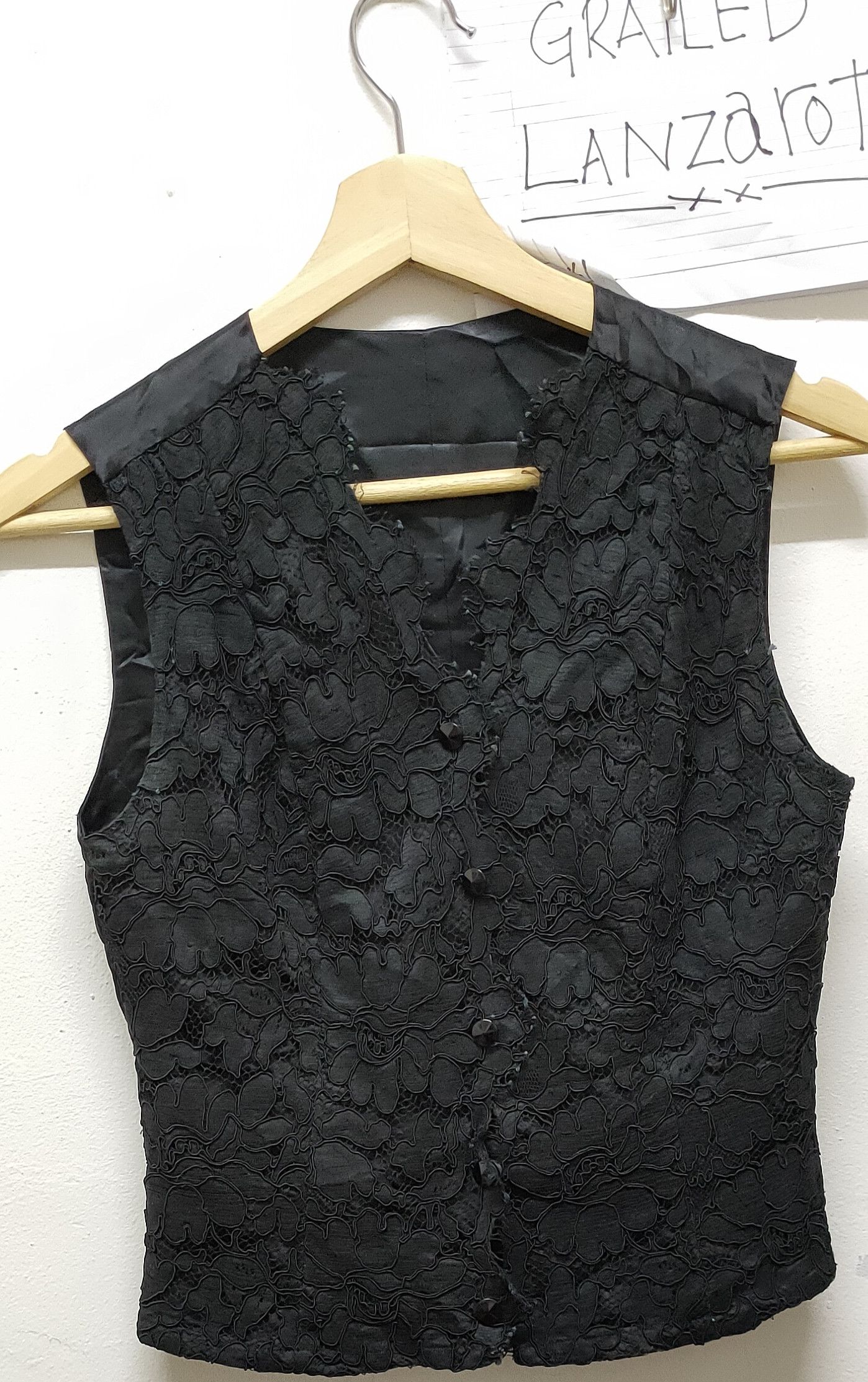 image of Tracey Vest x Vintage YVES Saint Laurent Vintage Vest Black in Black Silk, Men's (Size 2XS)