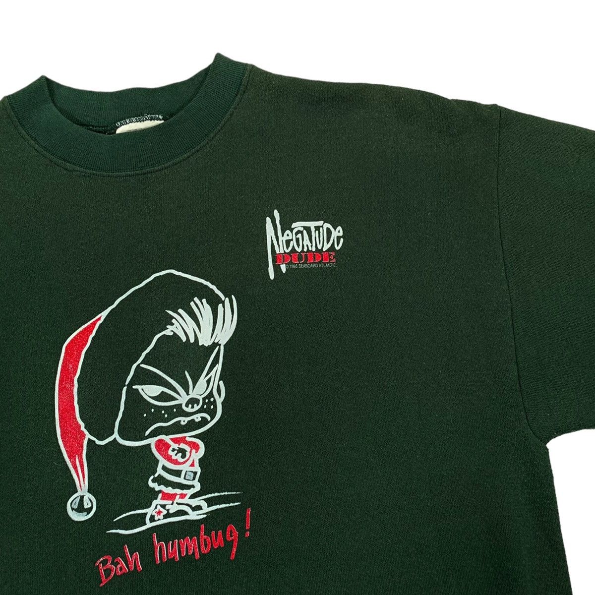 Tultex VTG Negatude Dude Christmas Holiday 1995 Sweatshirt Size US L / EU 52-54 / 3 - 2 Thumbnail