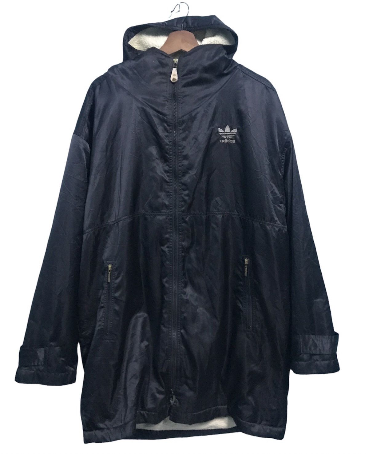 Vintage Vintage Adidas Big Logo Coach Parka Hoodie Long Jacket wear Size US L / EU 52-54 / 3 - 1 Thumbnail