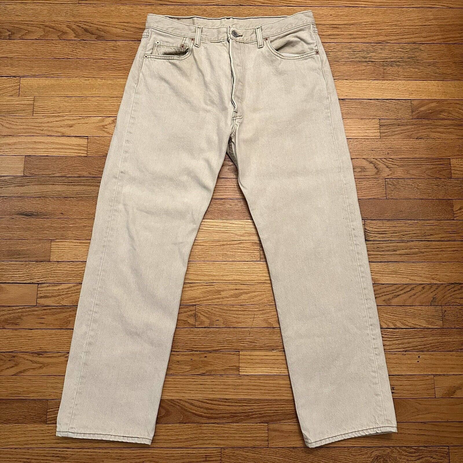 Vintage Levi's 501 Tan Denim Jeans Size 36x30 Men