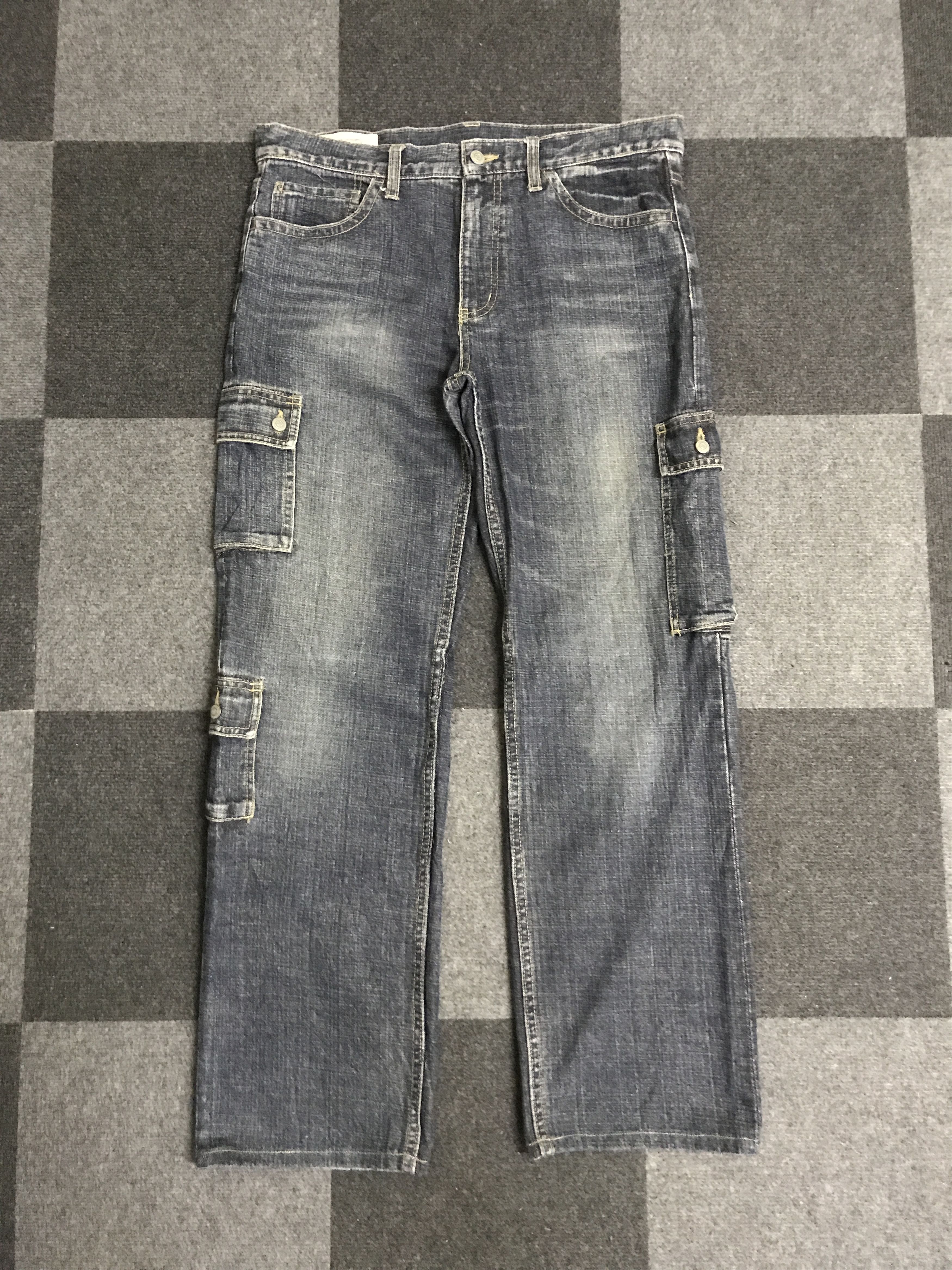 Japanese Brand CP290 RUSH HOUR 7 Pockets Cargo Jeans Size US 35 - 1 Thumbnail
