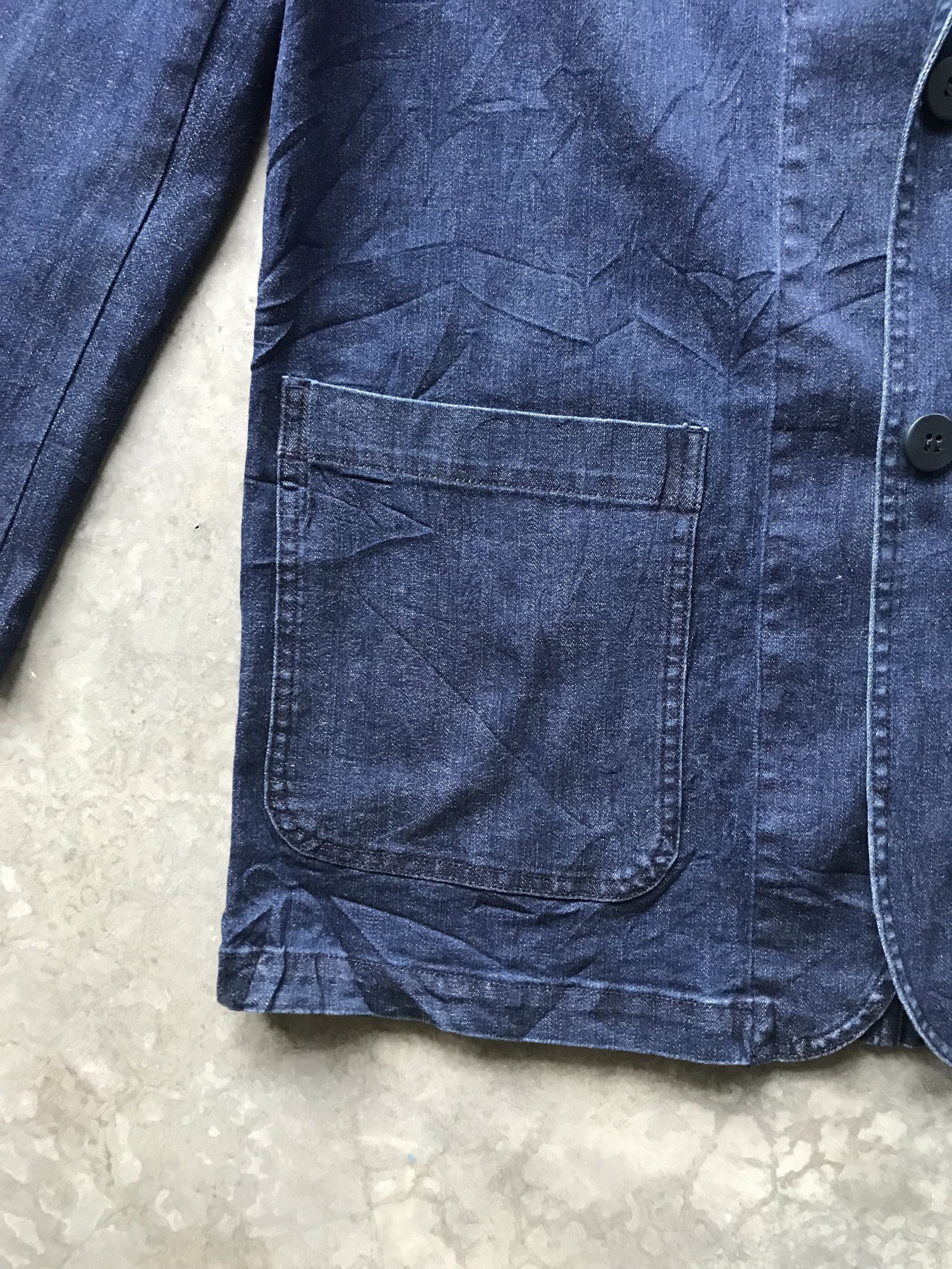 Indigo NAVY BLUE Japan Indigo Stretchable Chore Jacket Size US M / EU 48-50 / 2 - 8 Thumbnail