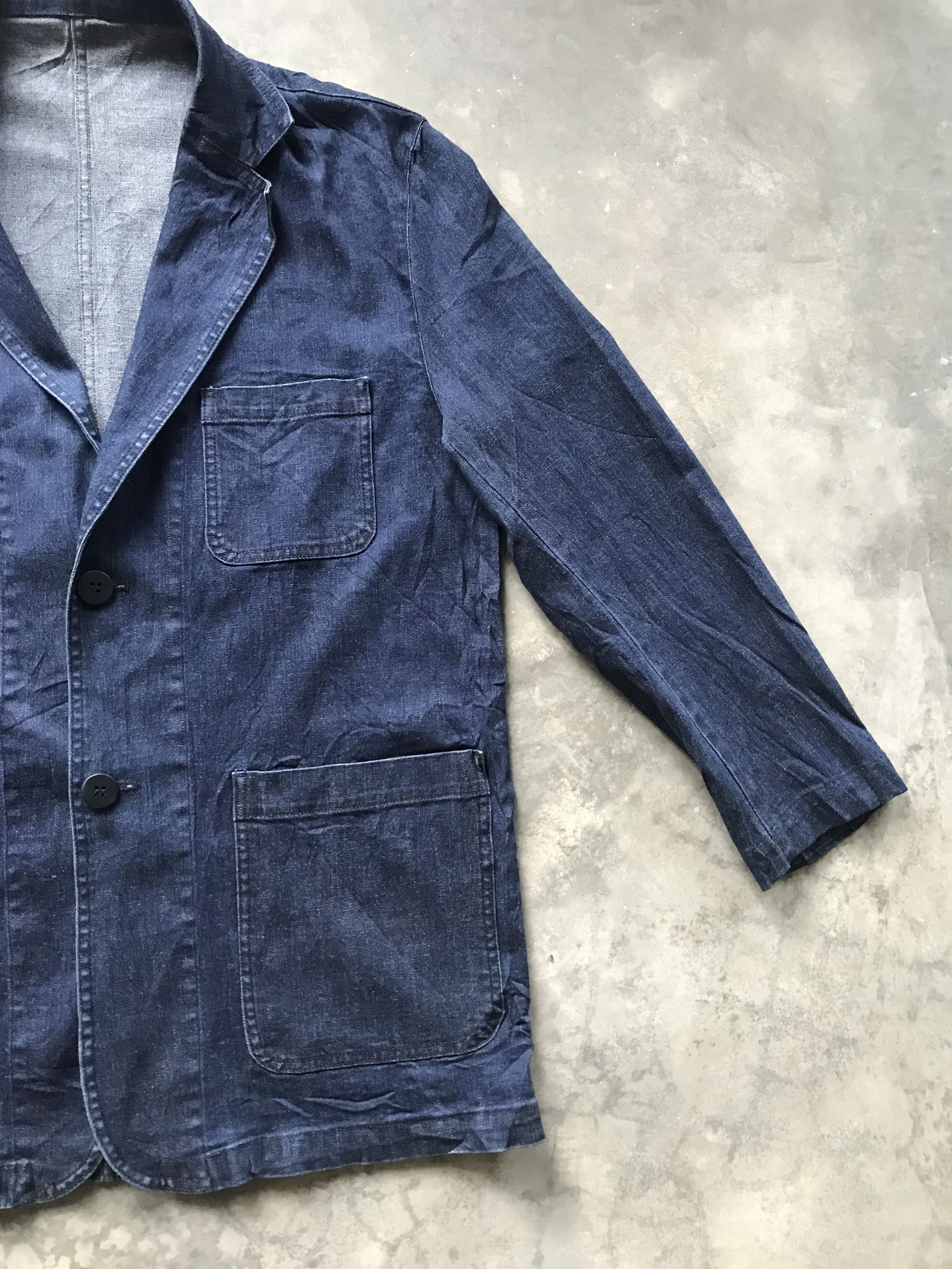 Indigo NAVY BLUE Japan Indigo Stretchable Chore Jacket Size US M / EU 48-50 / 2 - 5 Thumbnail
