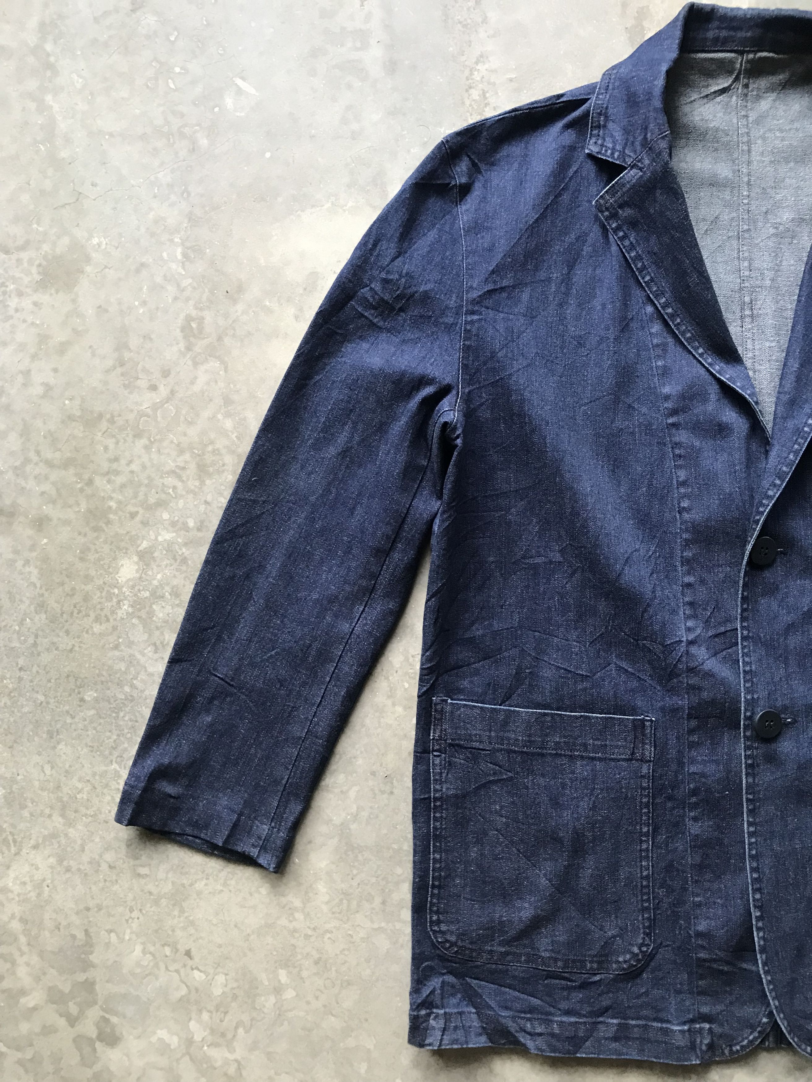 Indigo NAVY BLUE Japan Indigo Stretchable Chore Jacket Size US M / EU 48-50 / 2 - 4 Thumbnail