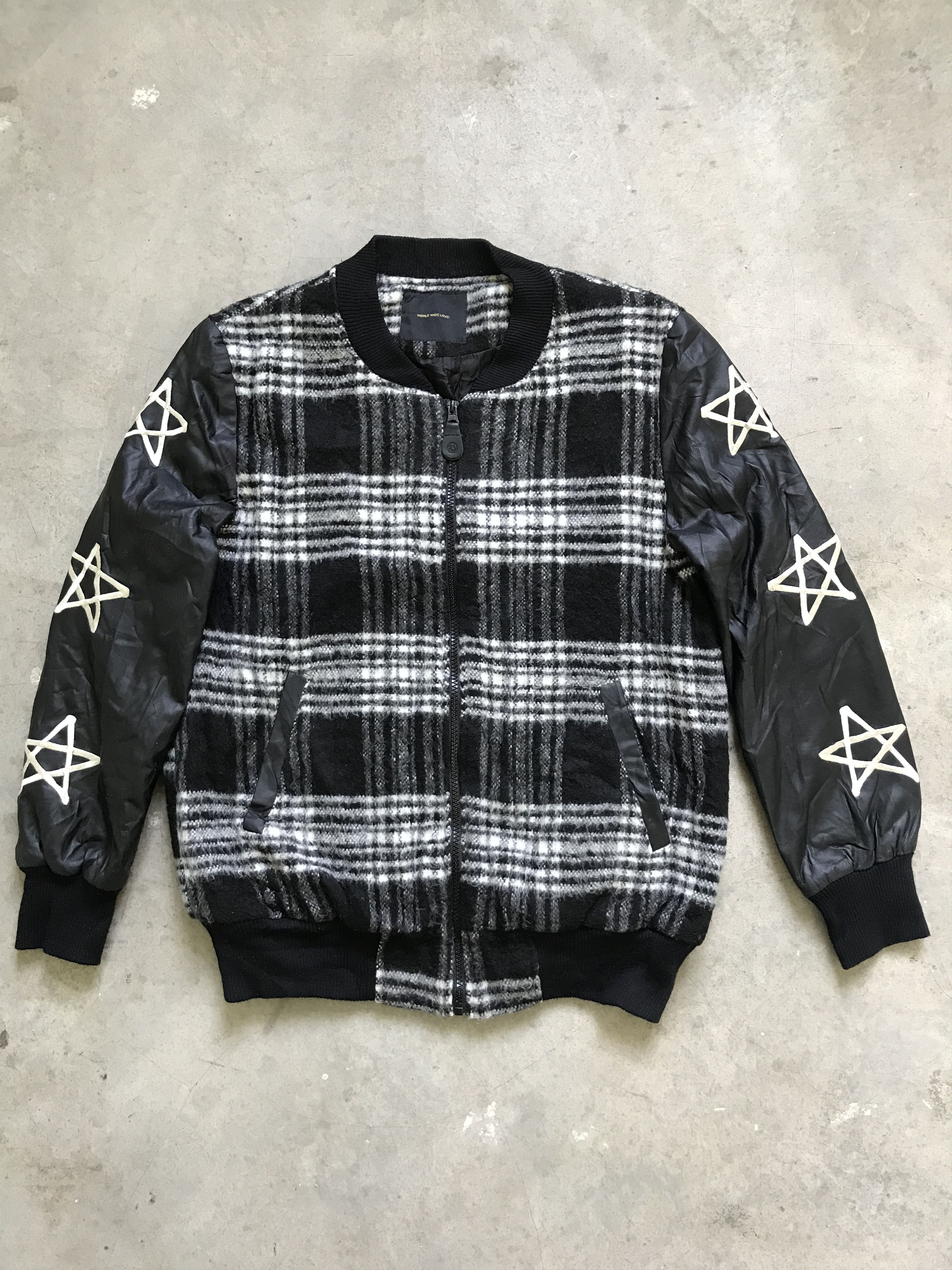 Japanese Brand WORLD WIDE LOVE Japan Star Side Tape Wool Jacket Size US S / EU 44-46 / 1 - 1 Thumbnail