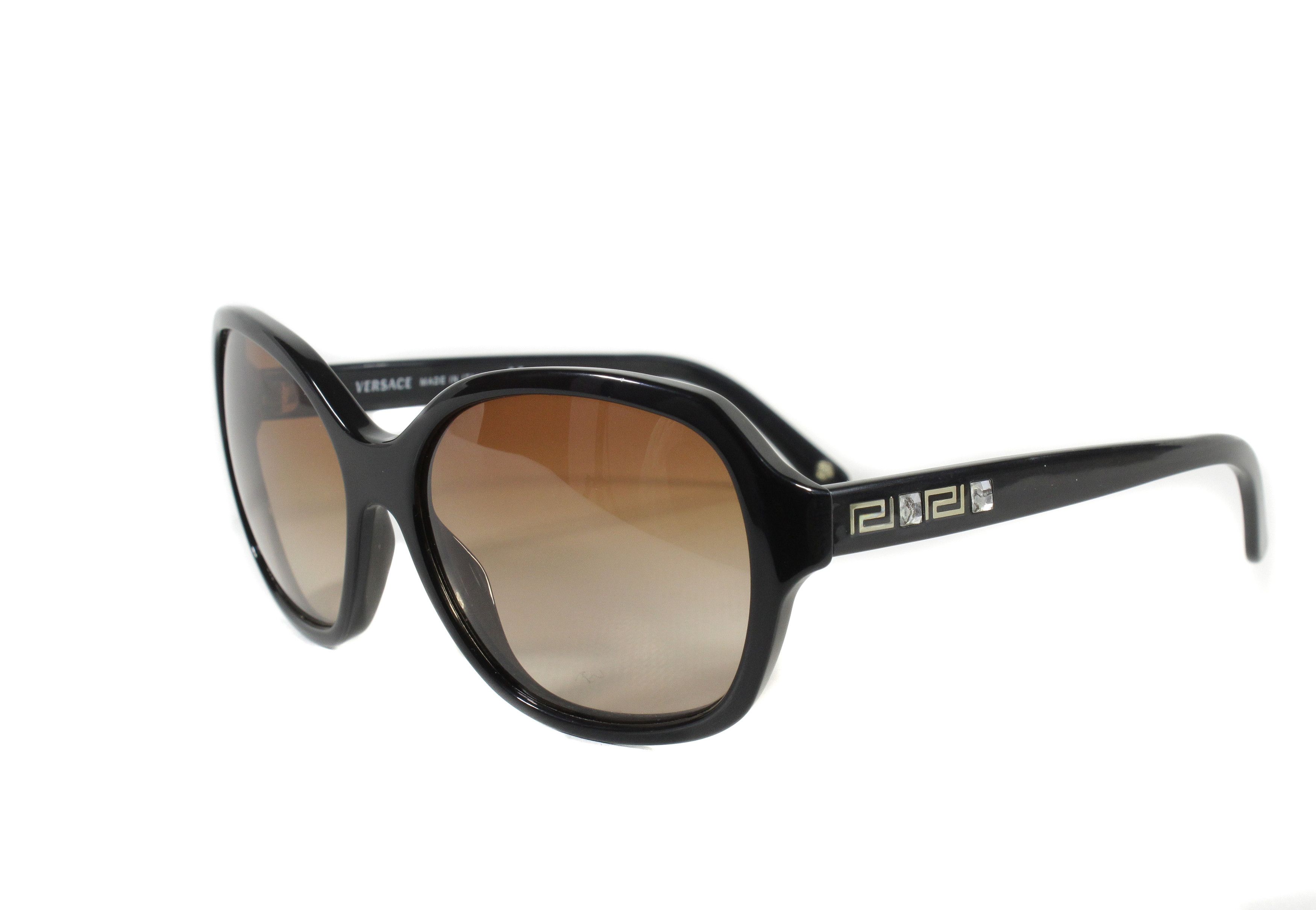 VERSACE Medusa Logo Sunglasses Brown Gold SWAROVSKI Crystal Embellished Shield O Versace VERSACE Medusa Logo Sunglasses Brown Gold SWAROVSKI  main image 3