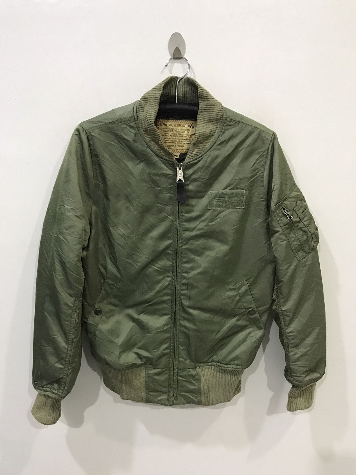 image of Alpha Industries Bomber Flight Jacket in Military Green, Men's (Size Small)