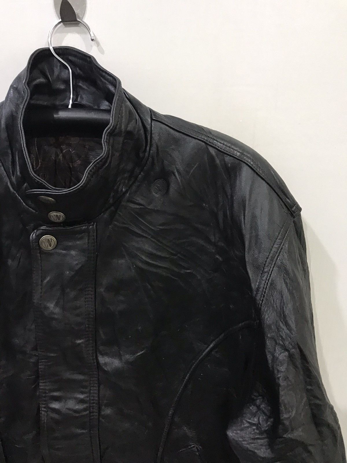 Genuine Leather DOUGLE By Ginza Yamatagaya Japan Designer Leather Jacket Size US L / EU 52-54 / 3 - 2 Thumbnail