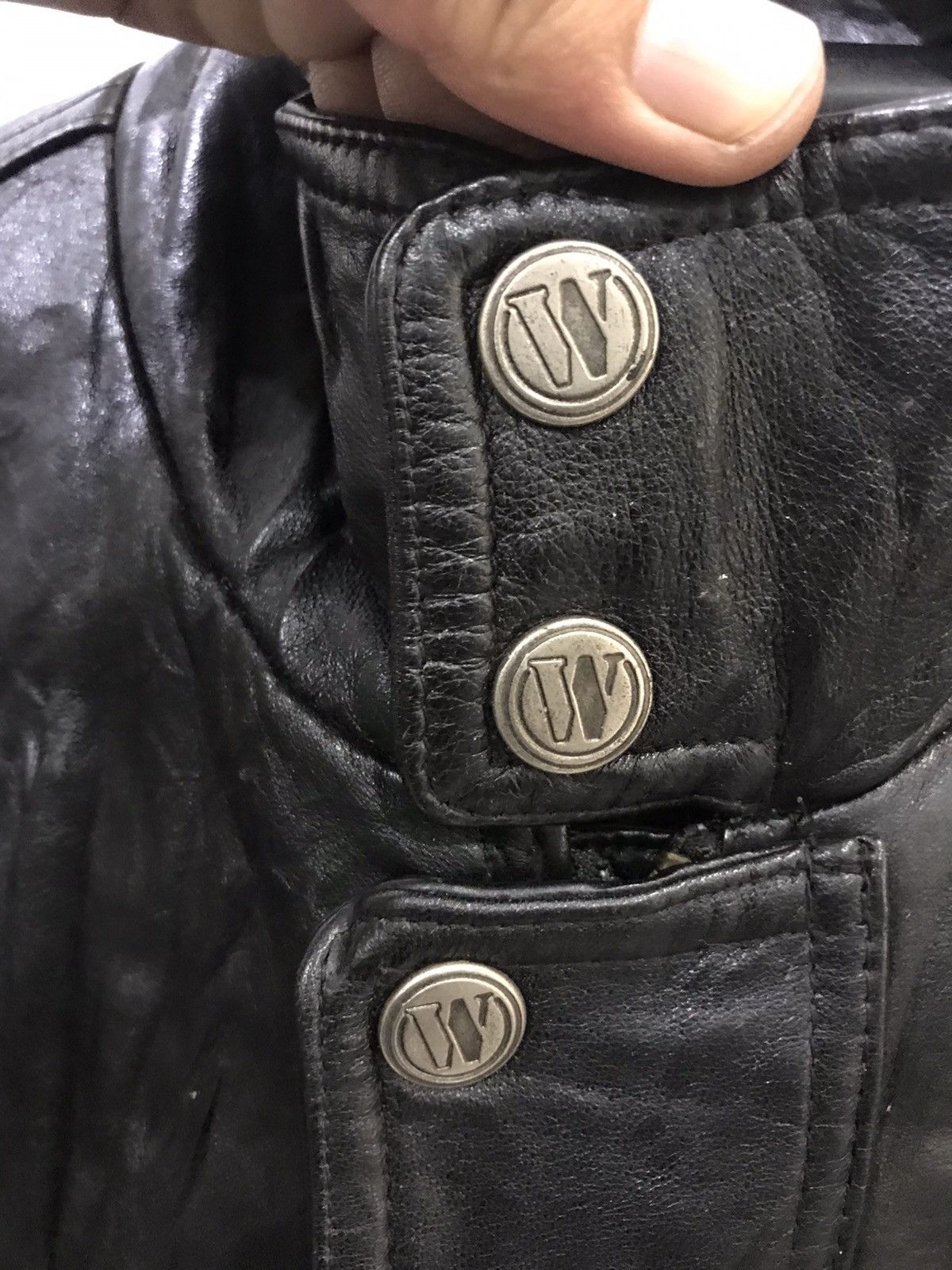 Genuine Leather DOUGLE By Ginza Yamatagaya Japan Designer Leather Jacket Size US L / EU 52-54 / 3 - 7 Thumbnail