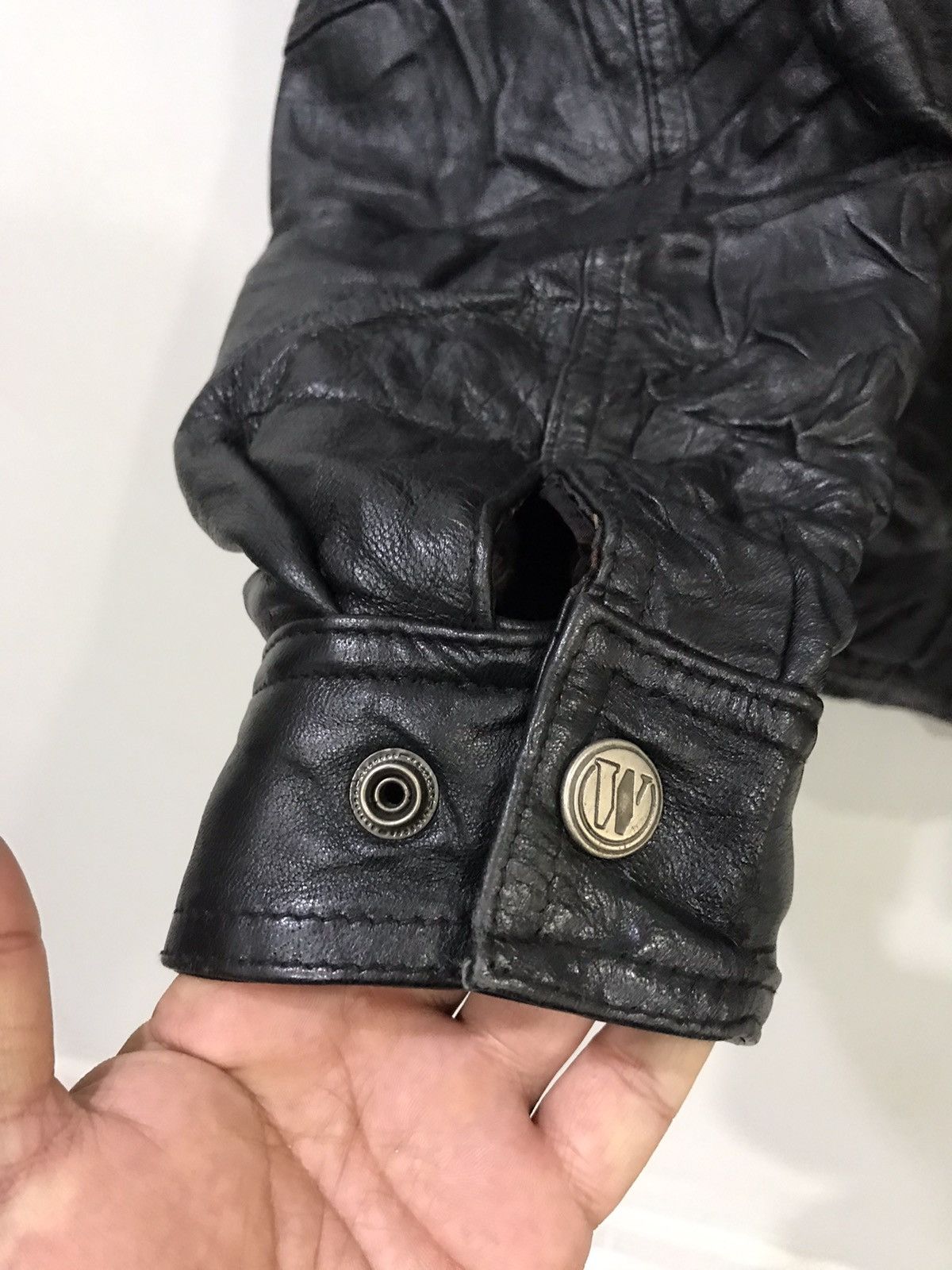 Genuine Leather DOUGLE By Ginza Yamatagaya Japan Designer Leather Jacket Size US L / EU 52-54 / 3 - 6 Thumbnail