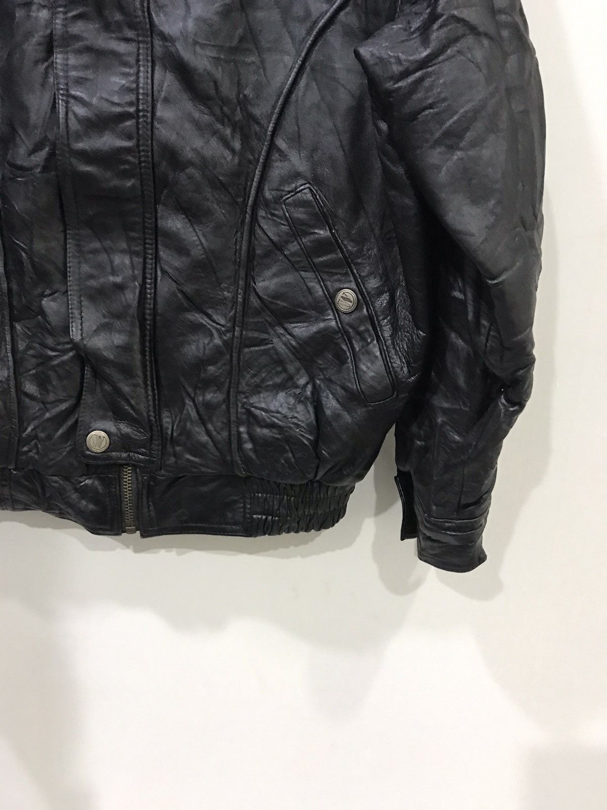 Genuine Leather DOUGLE By Ginza Yamatagaya Japan Designer Leather Jacket Size US L / EU 52-54 / 3 - 4 Thumbnail