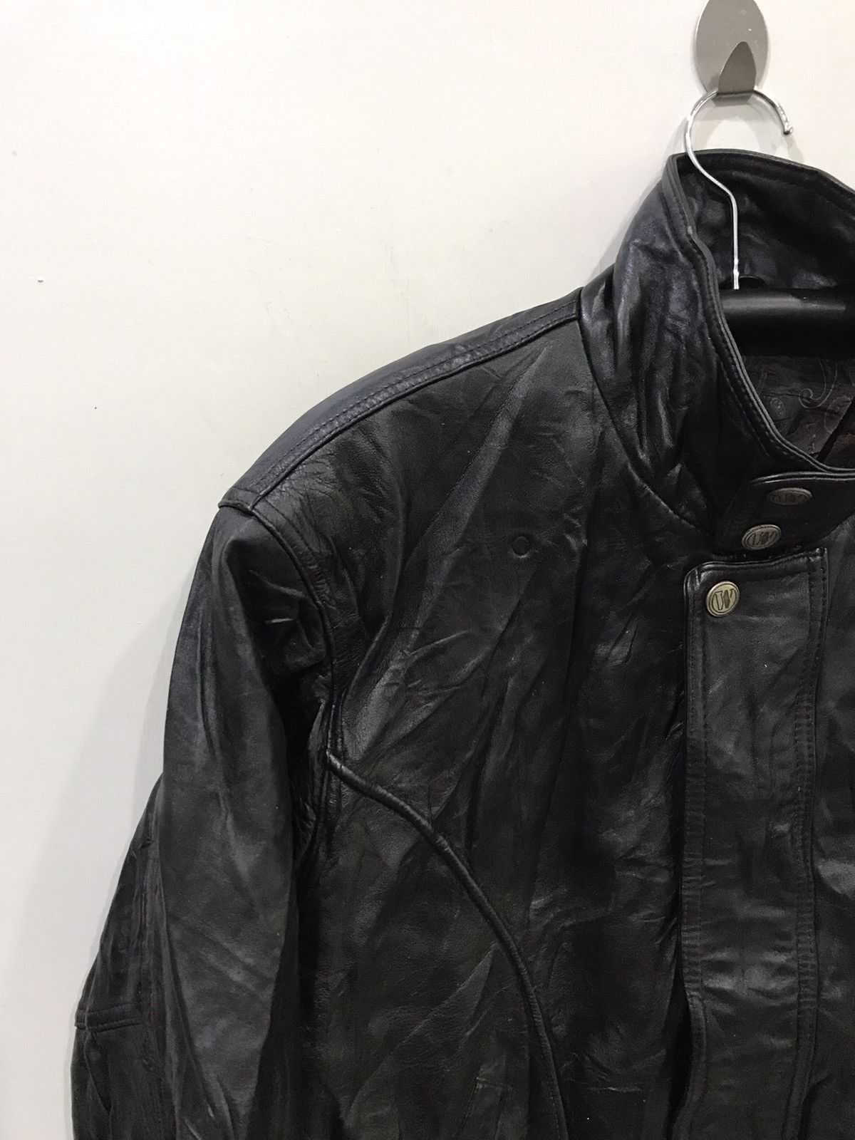 Genuine Leather DOUGLE By Ginza Yamatagaya Japan Designer Leather Jacket Size US L / EU 52-54 / 3 - 3 Thumbnail