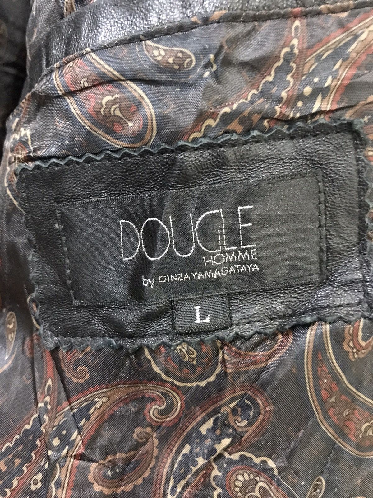 Genuine Leather DOUGLE By Ginza Yamatagaya Japan Designer Leather Jacket Size US L / EU 52-54 / 3 - 10 Thumbnail