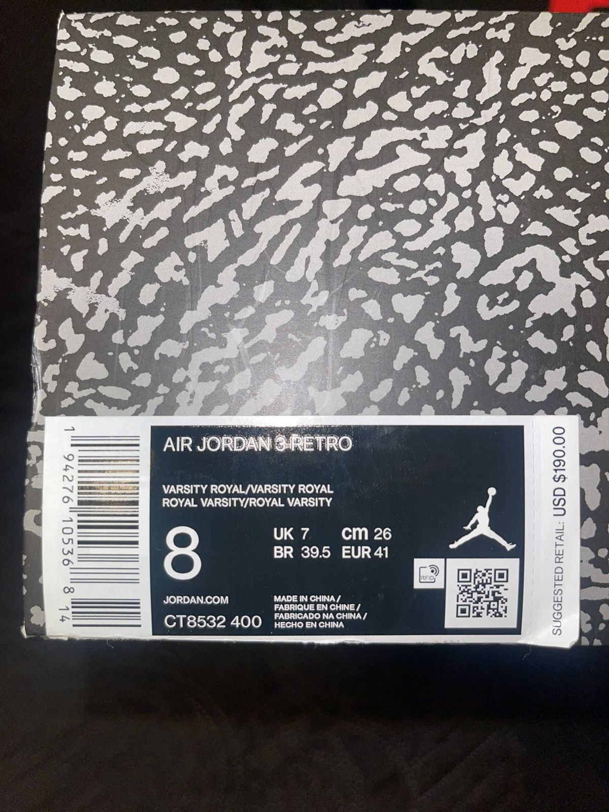 Jordan Brand Air Jordan Retro 3 “Varsity Royal” Size US 8 / EU 41 - 11 Thumbnail