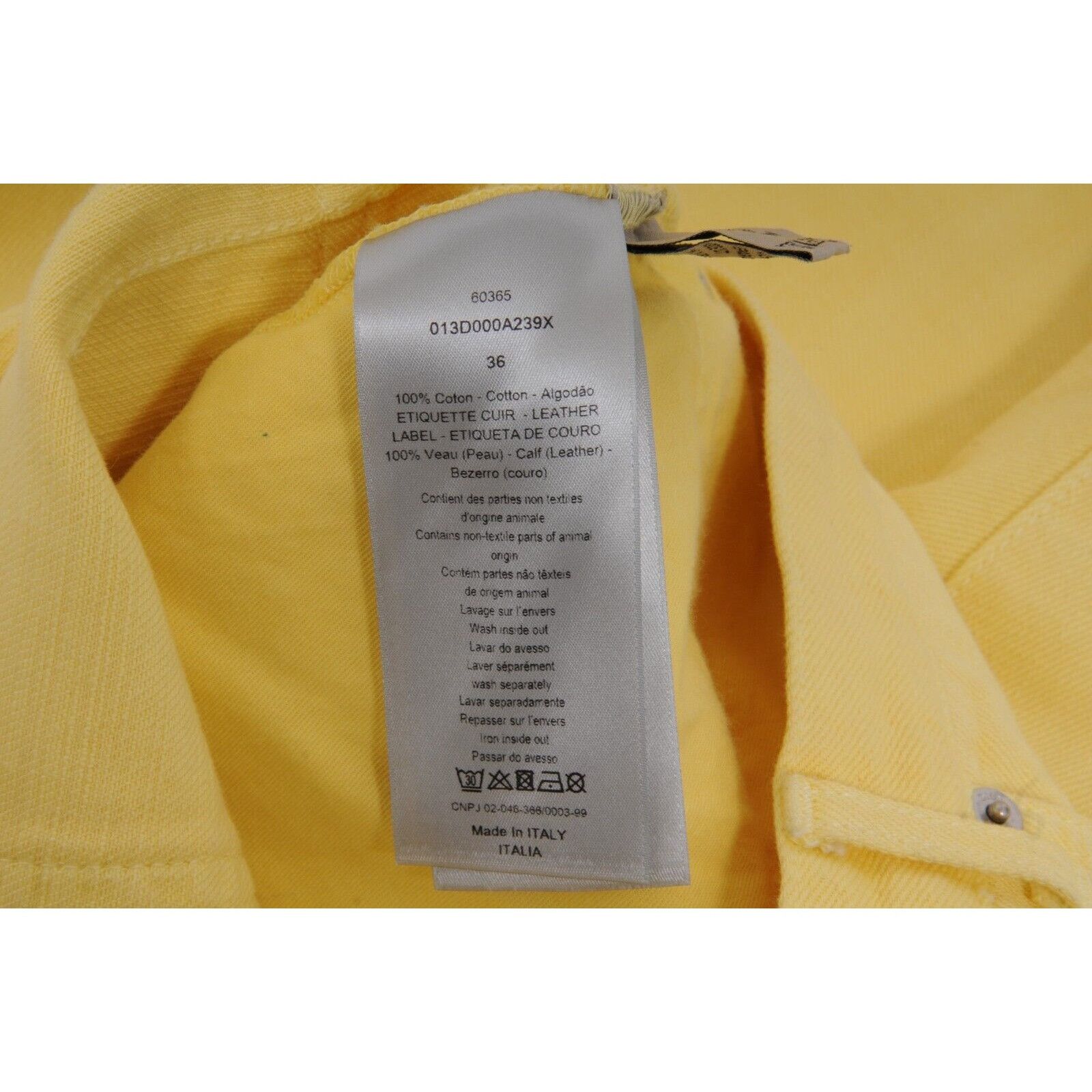 Dior Yellow Slim Fit Denim Jeans - 01208 Size US 36 / EU 52 - 8 Thumbnail