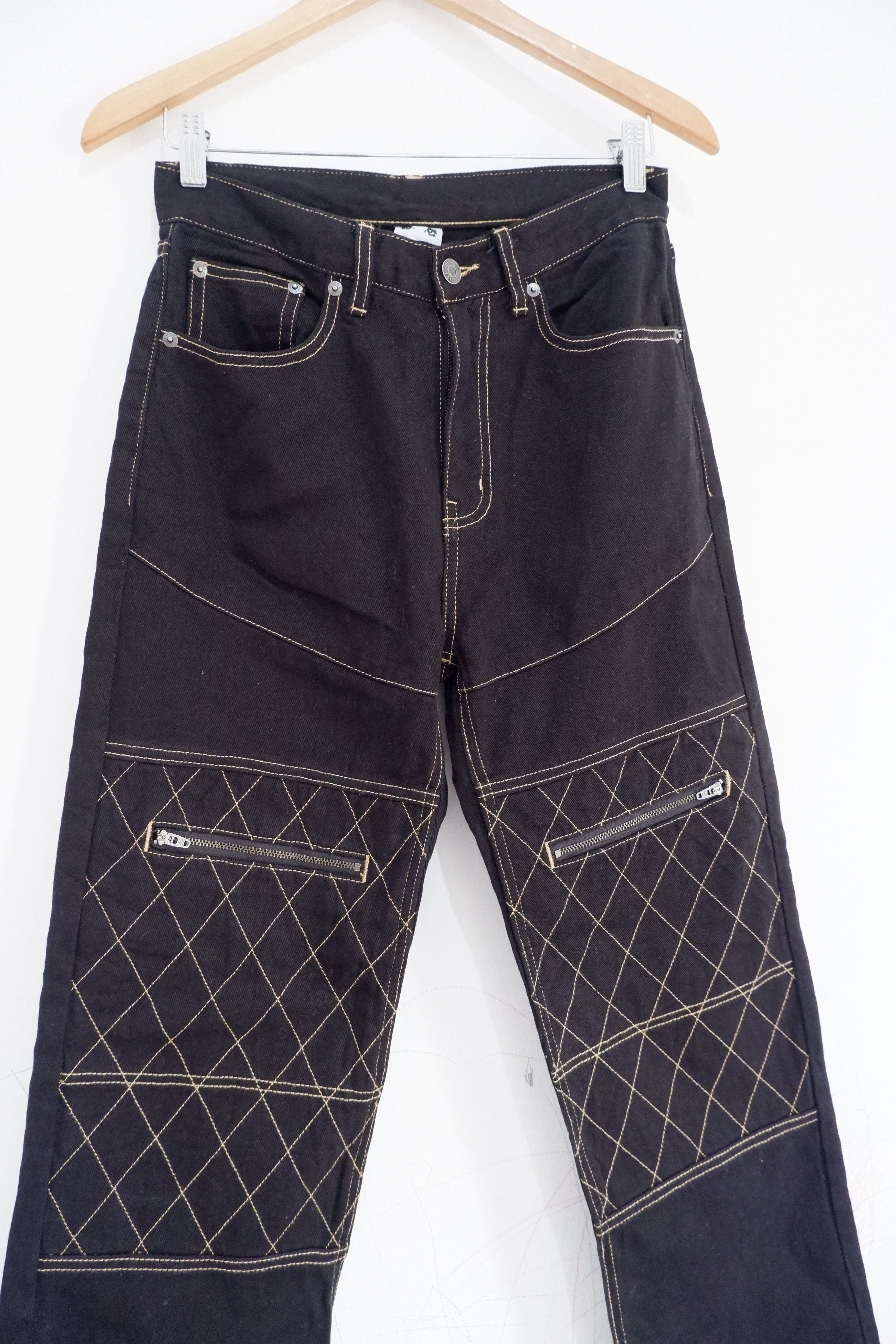 Hysteric Glamour Vintage X-Girl Contrast Stitch Double Knee Jeans Size US 28 / EU 44 - 3 Thumbnail