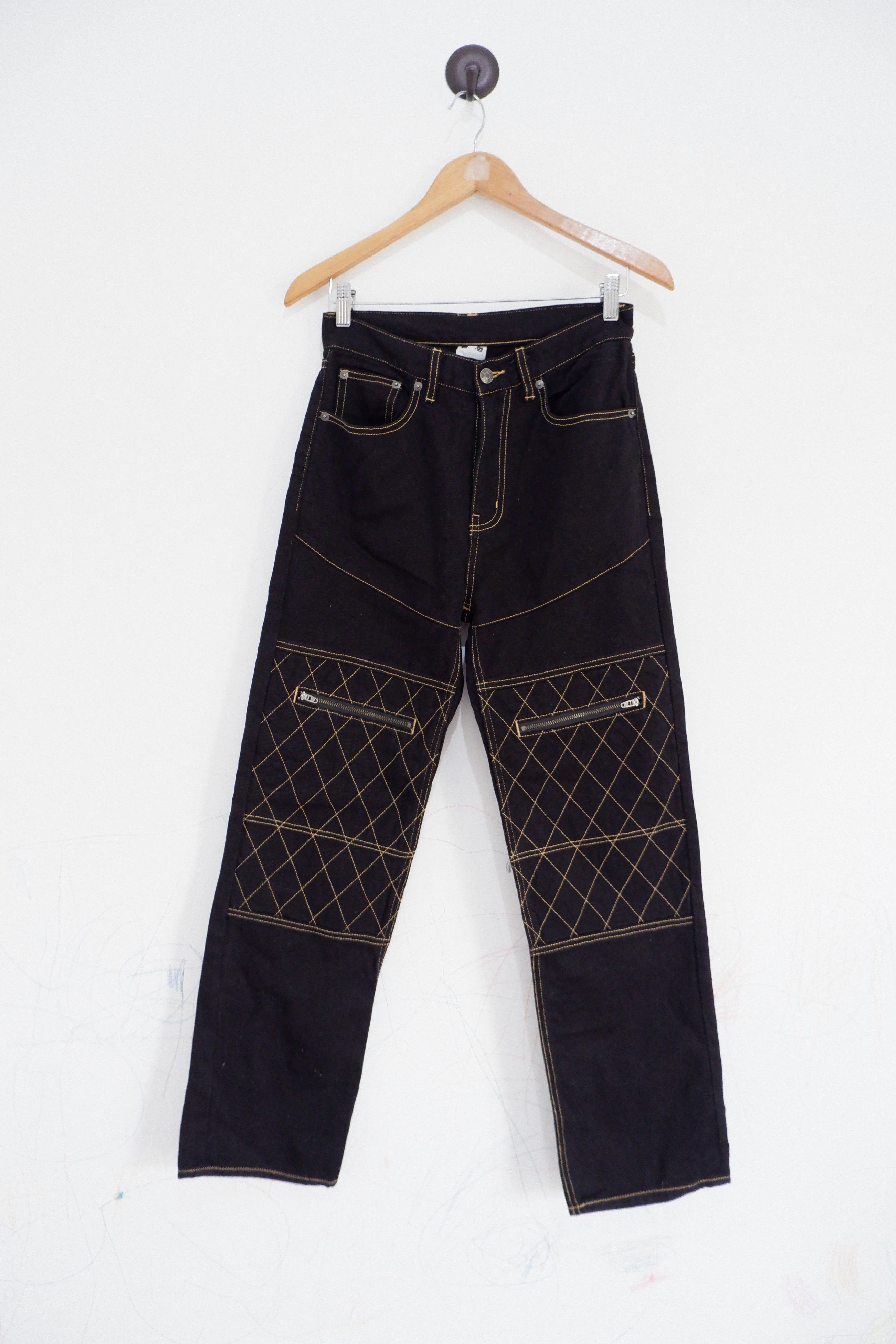 Vintage X-Girl Contrast Stitch Double Knee Jeans