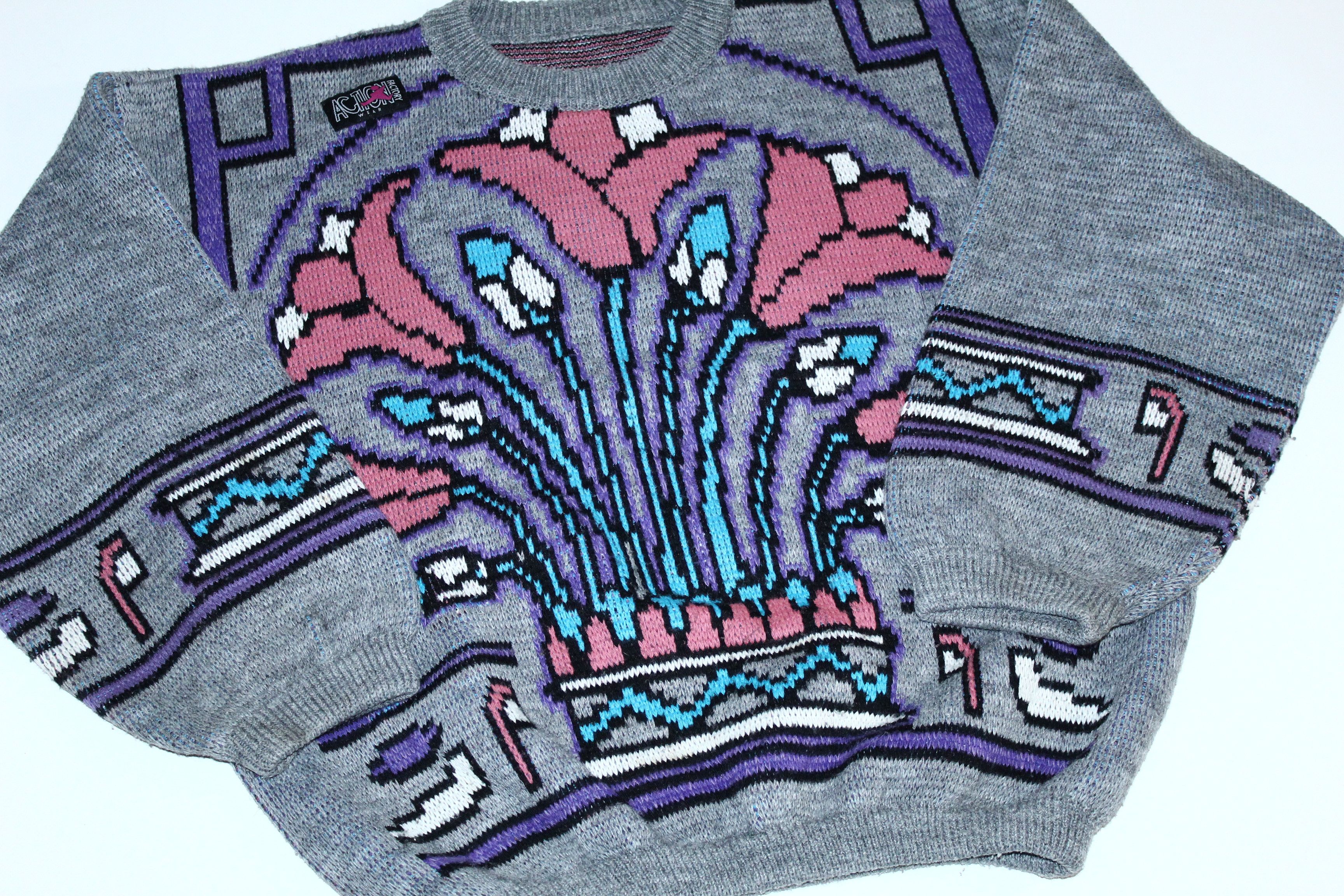Other VTG🔥80's Action Factory Wear Jacquard Baggy Sweater Size US M / EU 48-50 / 2 - 3 Thumbnail
