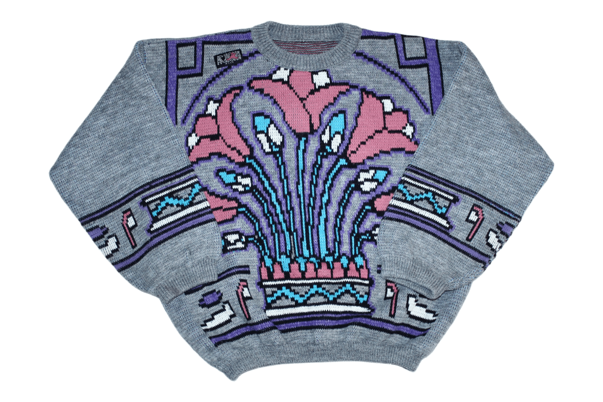 Other VTG🔥80's Action Factory Wear Jacquard Baggy Sweater Size US M / EU 48-50 / 2 - 1 Thumbnail