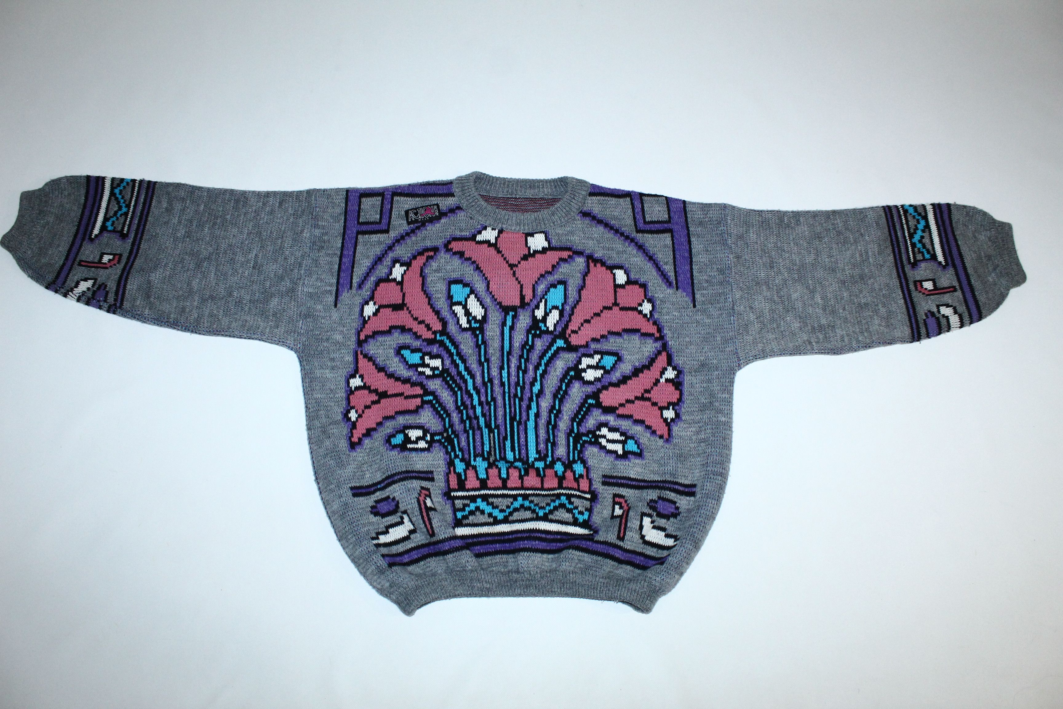 Other VTG🔥80's Action Factory Wear Jacquard Baggy Sweater Size US M / EU 48-50 / 2 - 8 Thumbnail