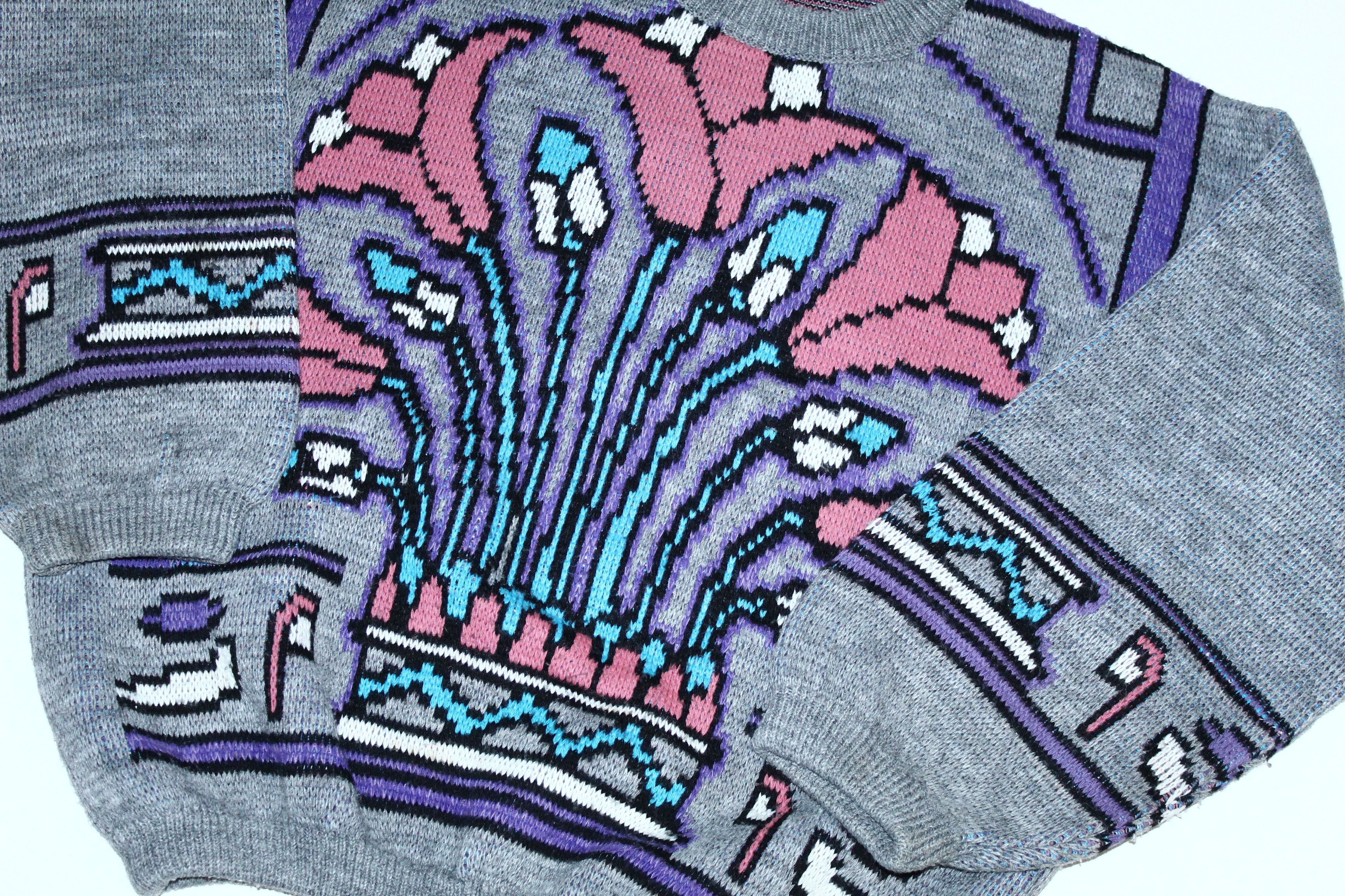 Other VTG🔥80's Action Factory Wear Jacquard Baggy Sweater Size US M / EU 48-50 / 2 - 4 Thumbnail