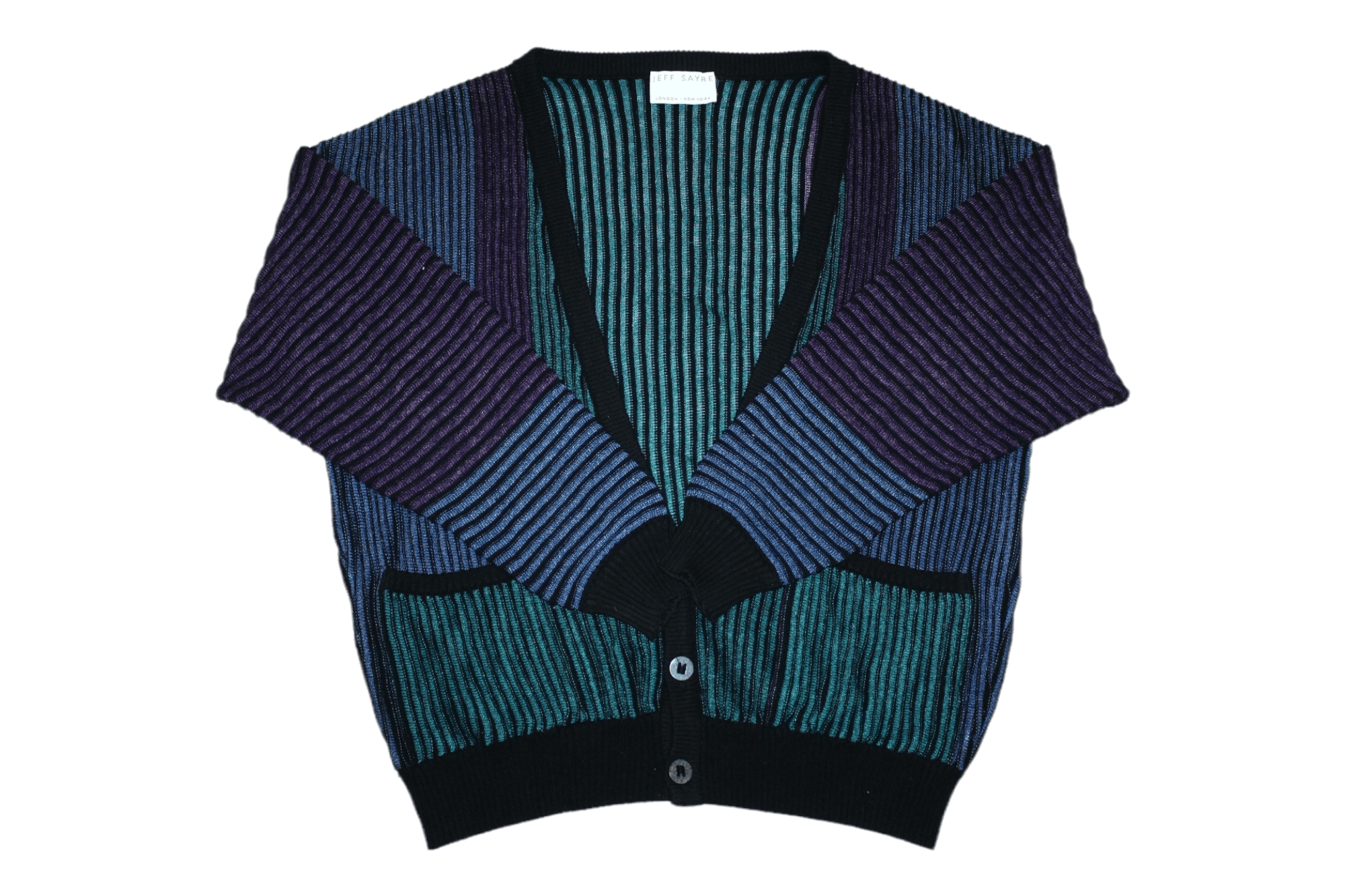 Japanese Brand RARE VTG💥 JEFF SAYRE Gradient Rib Knit Oversize Cardigan Size US XL / EU 56 / 4 - 1 Thumbnail