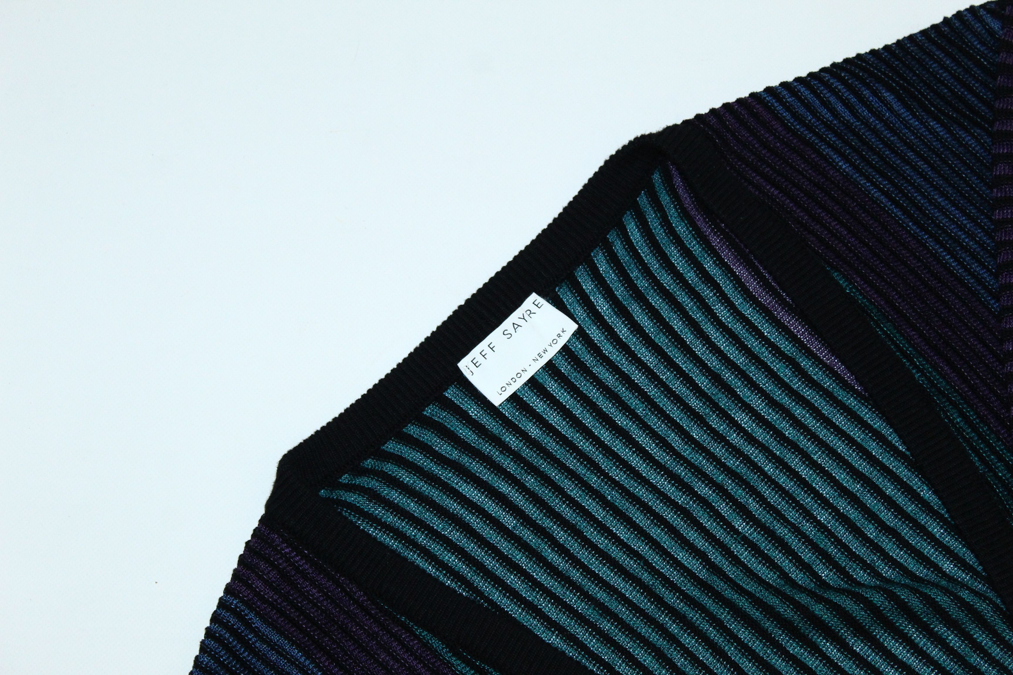 Japanese Brand RARE VTG💥 JEFF SAYRE Gradient Rib Knit Oversize Cardigan Size US XL / EU 56 / 4 - 6 Thumbnail