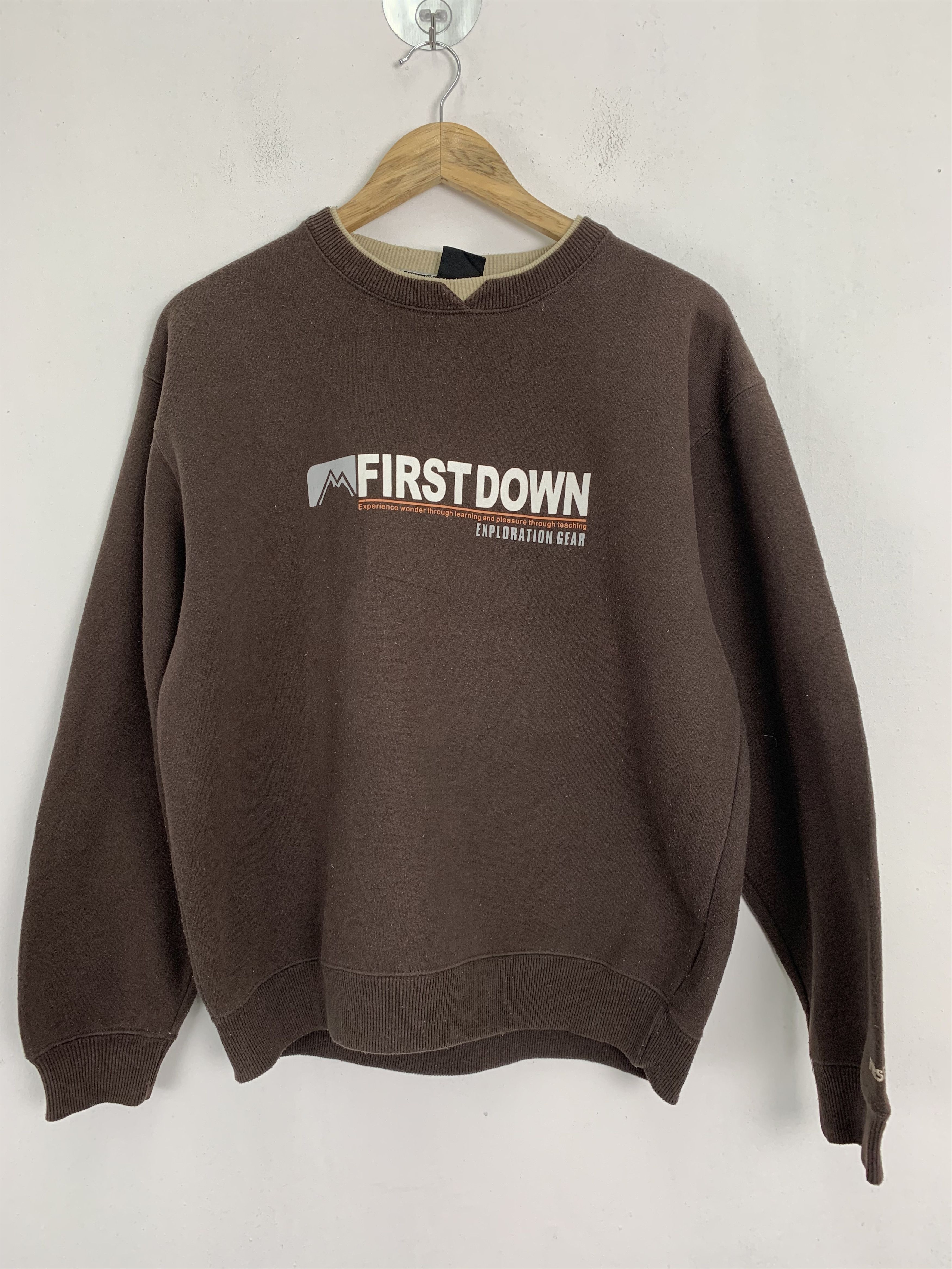 Japanese Brand Sweatshirts First Down Brown Streetwear Like Kanye West Size US M / EU 48-50 / 2 - 1 Thumbnail