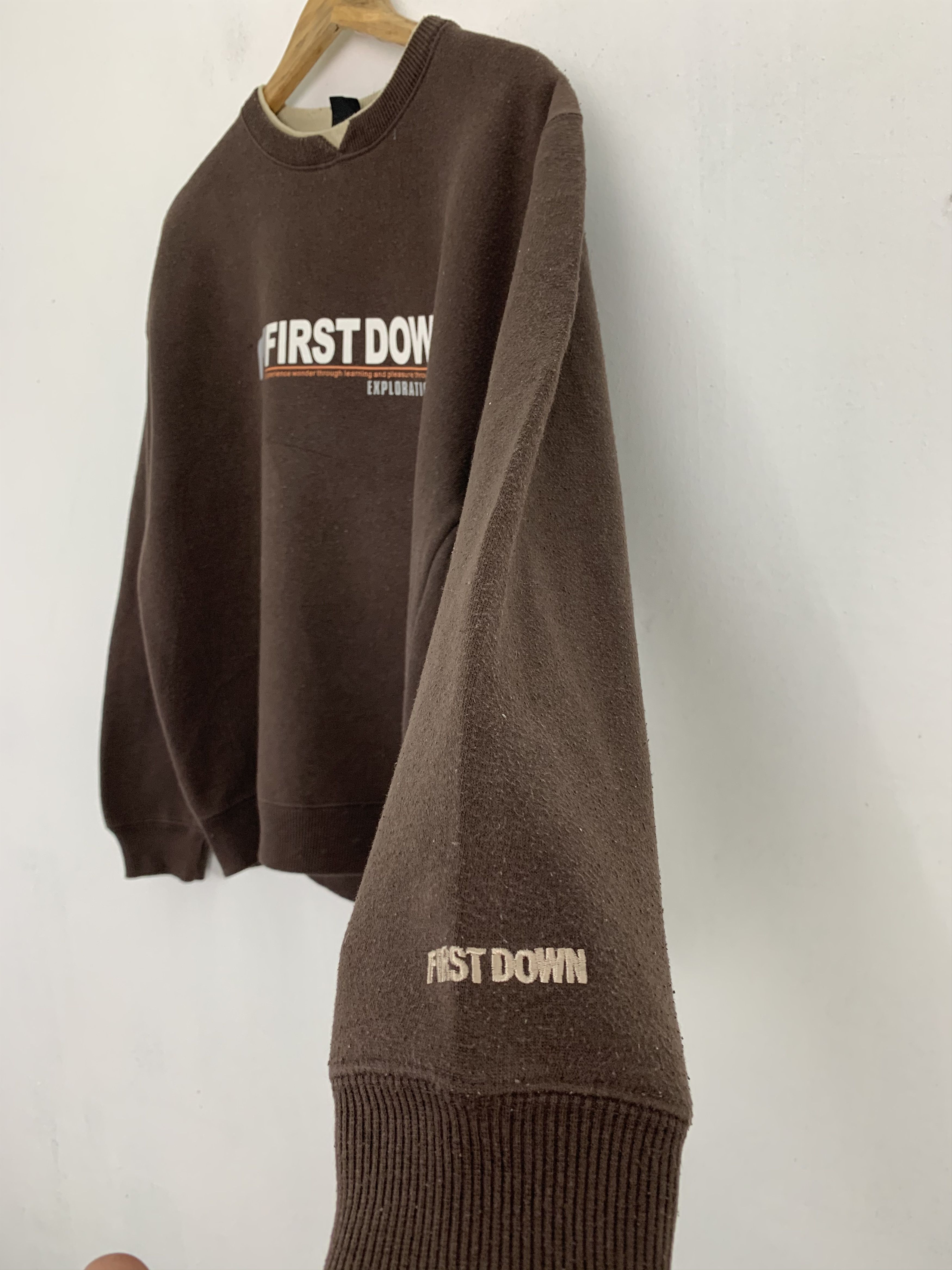 Japanese Brand Sweatshirts First Down Brown Streetwear Like Kanye West Size US M / EU 48-50 / 2 - 4 Thumbnail