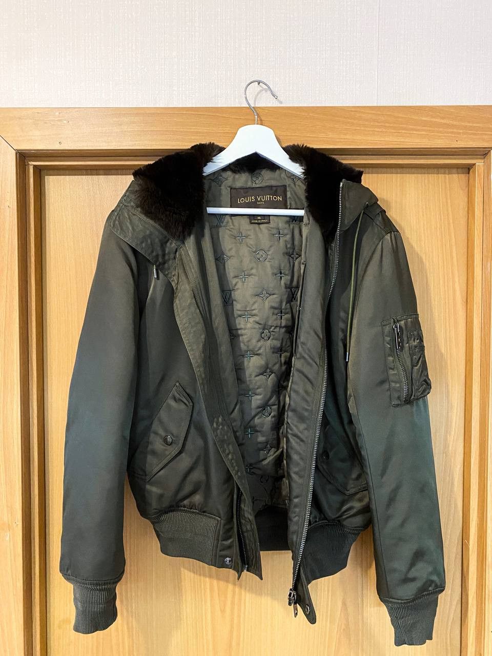 Louis Vuitton Louis Vuitton MA-1 Rabbit Fur Nylon Flight Bomber Jacket ...