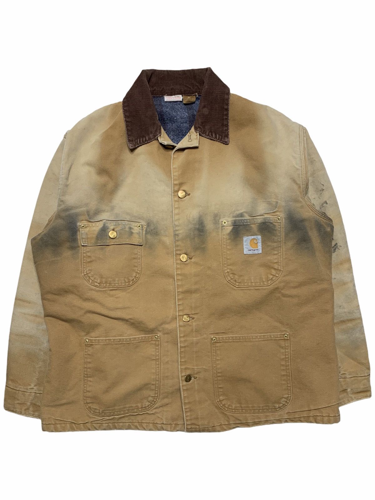 Carhartt 1980s Faded Khaki Blanket Lined Carhartt Chore Jacket Size US XL / EU 56 / 4 - 1 Thumbnail