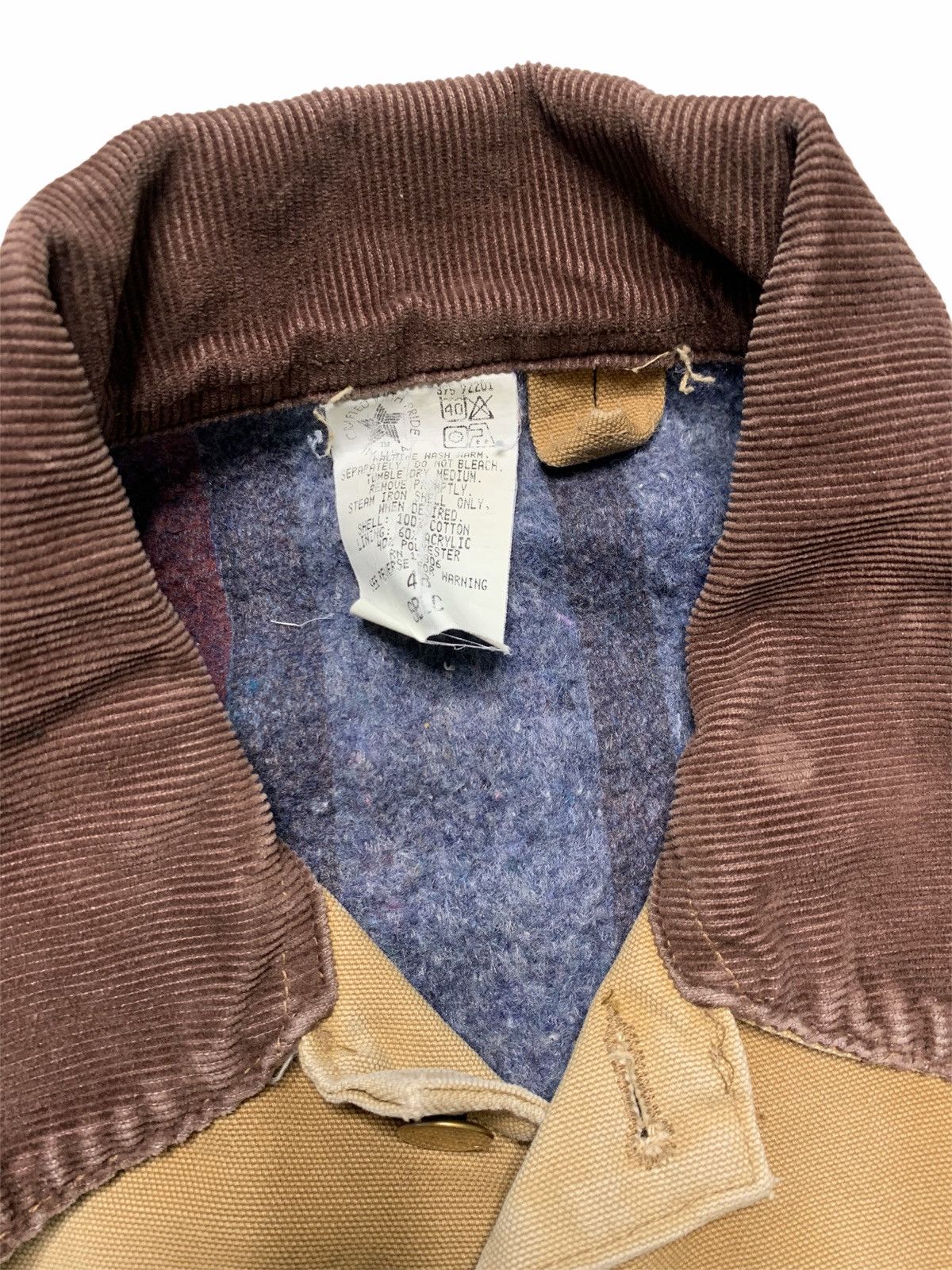 Carhartt 1980s Faded Khaki Blanket Lined Carhartt Chore Jacket Size US XL / EU 56 / 4 - 5 Thumbnail