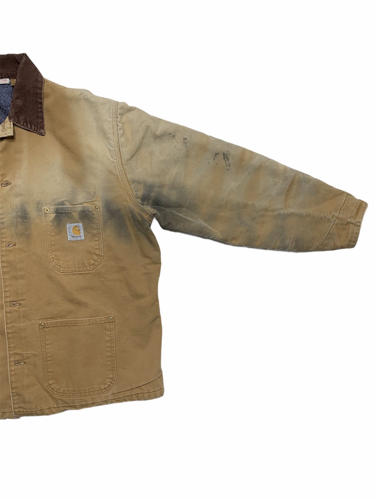 Carhartt 1980s Faded Khaki Blanket Lined Carhartt Chore Jacket Size US XL / EU 56 / 4 - 9 Thumbnail