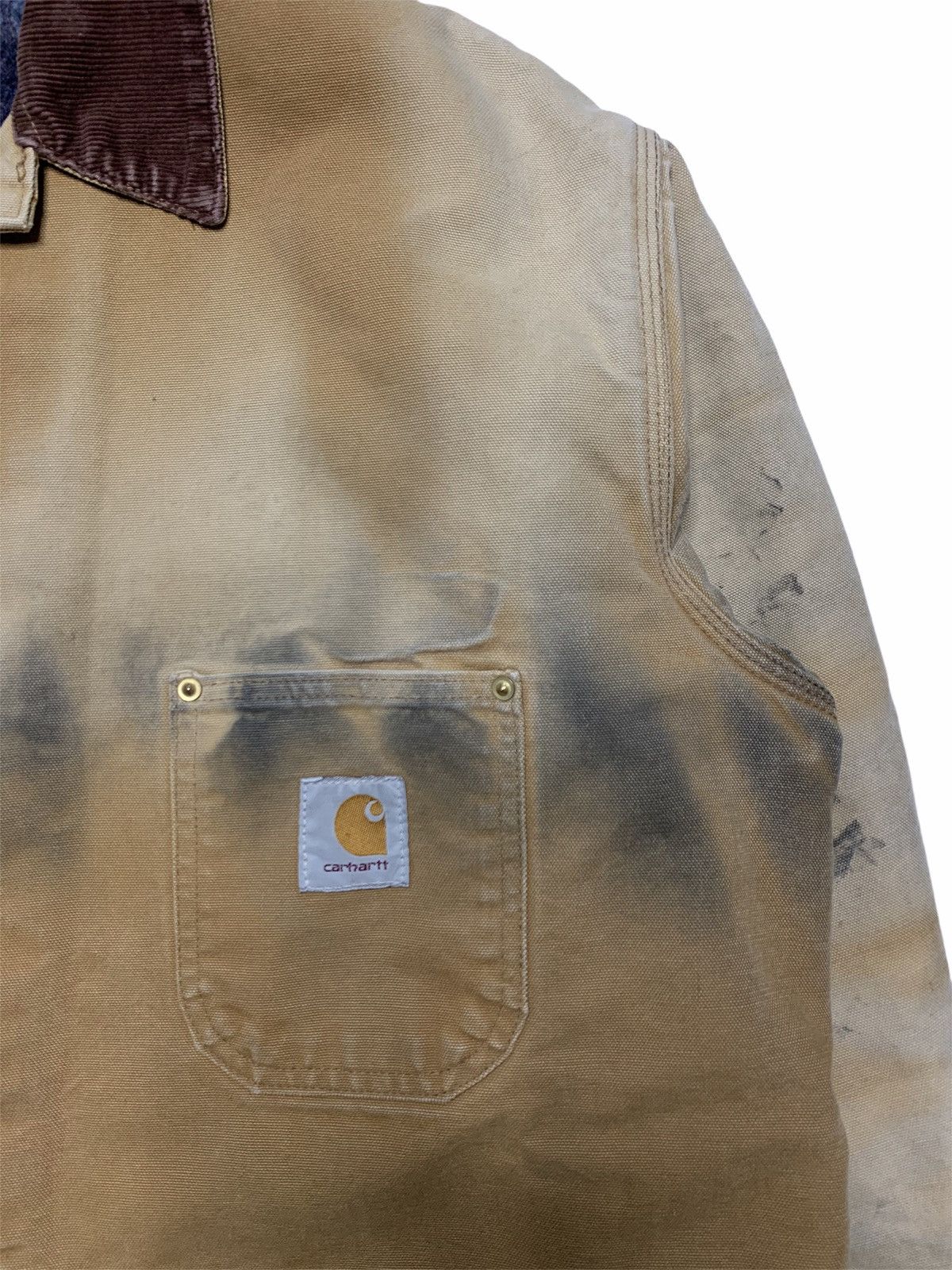 Carhartt 1980s Faded Khaki Blanket Lined Carhartt Chore Jacket Size US XL / EU 56 / 4 - 4 Thumbnail