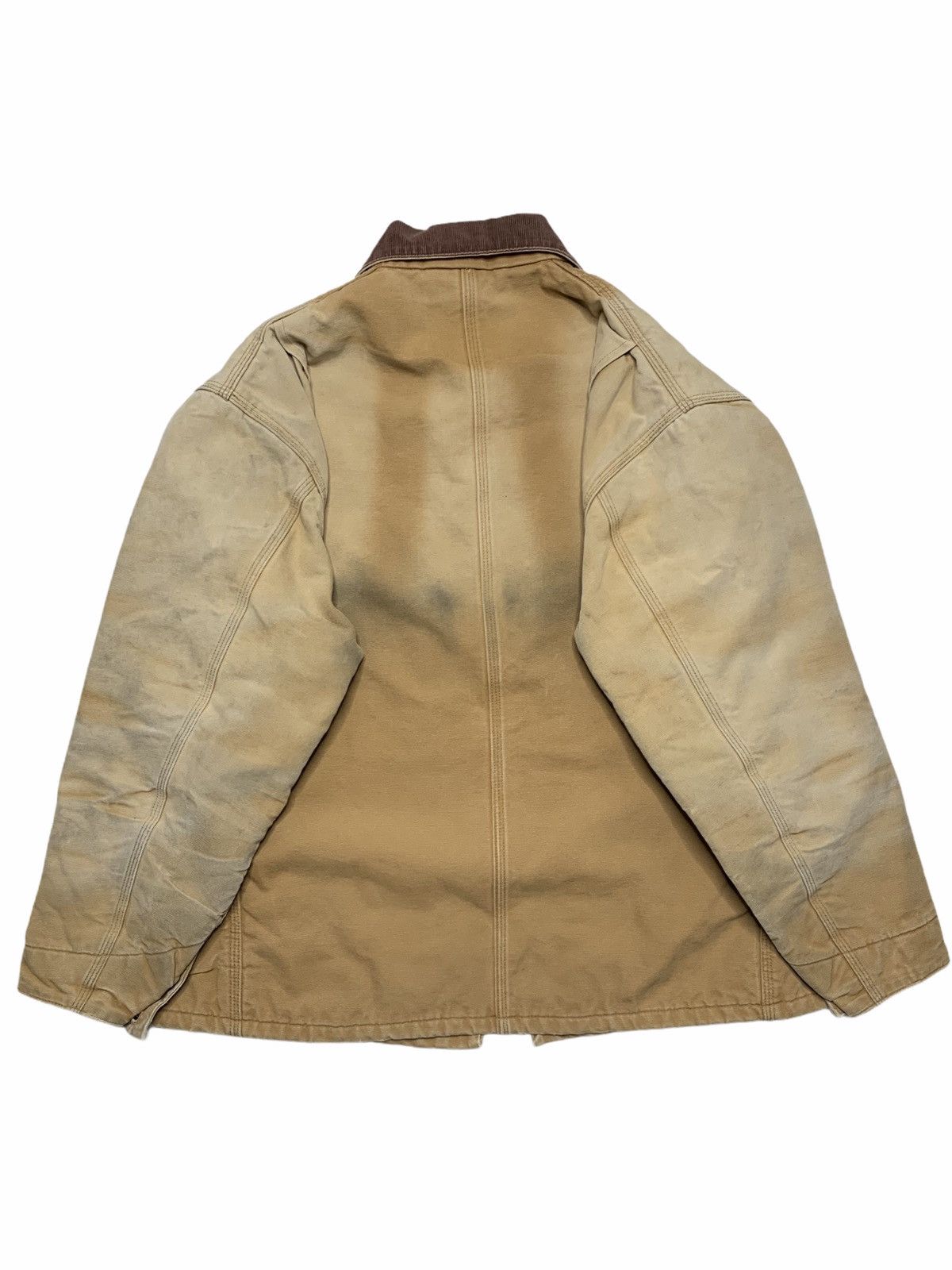 Carhartt 1980s Faded Khaki Blanket Lined Carhartt Chore Jacket Size US XL / EU 56 / 4 - 3 Thumbnail