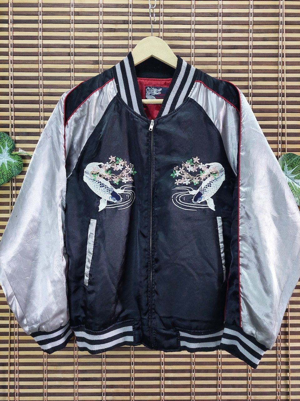 Vintage Sukajan Karakuri Jacket Koi Fish Embroidery Japan