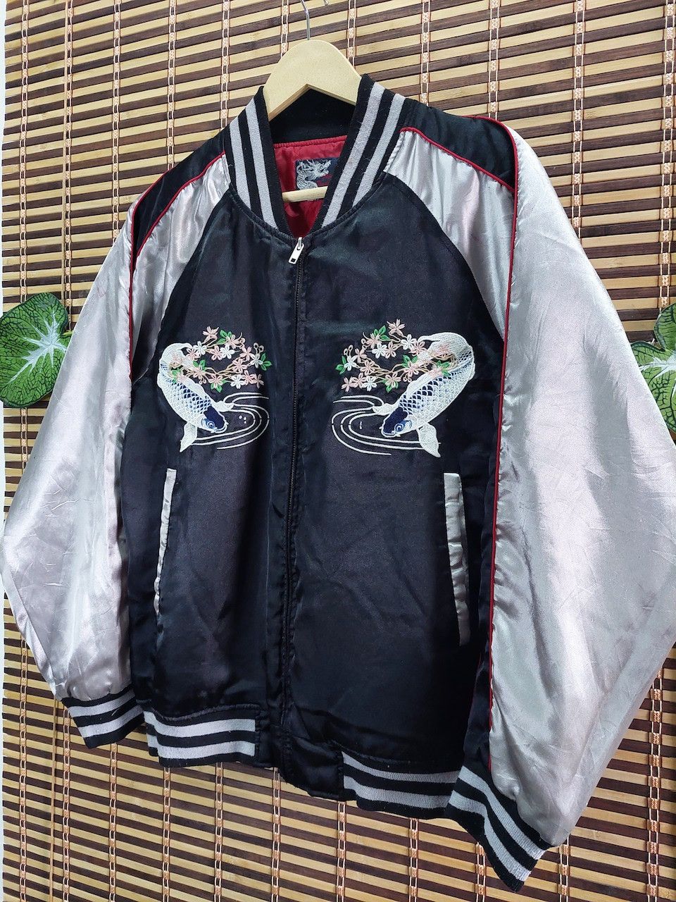 Vintage Sukajan Karakuri Jacket Koi Fish Embroidery Japan