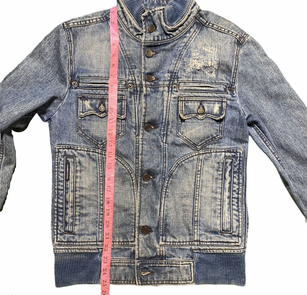 Dolce & Gabbana × Vintage Vintage Dolce & Gabbana D&G Distressed Denim Jacket Size US S / EU 44-46 / 1 - 12 Thumbnail