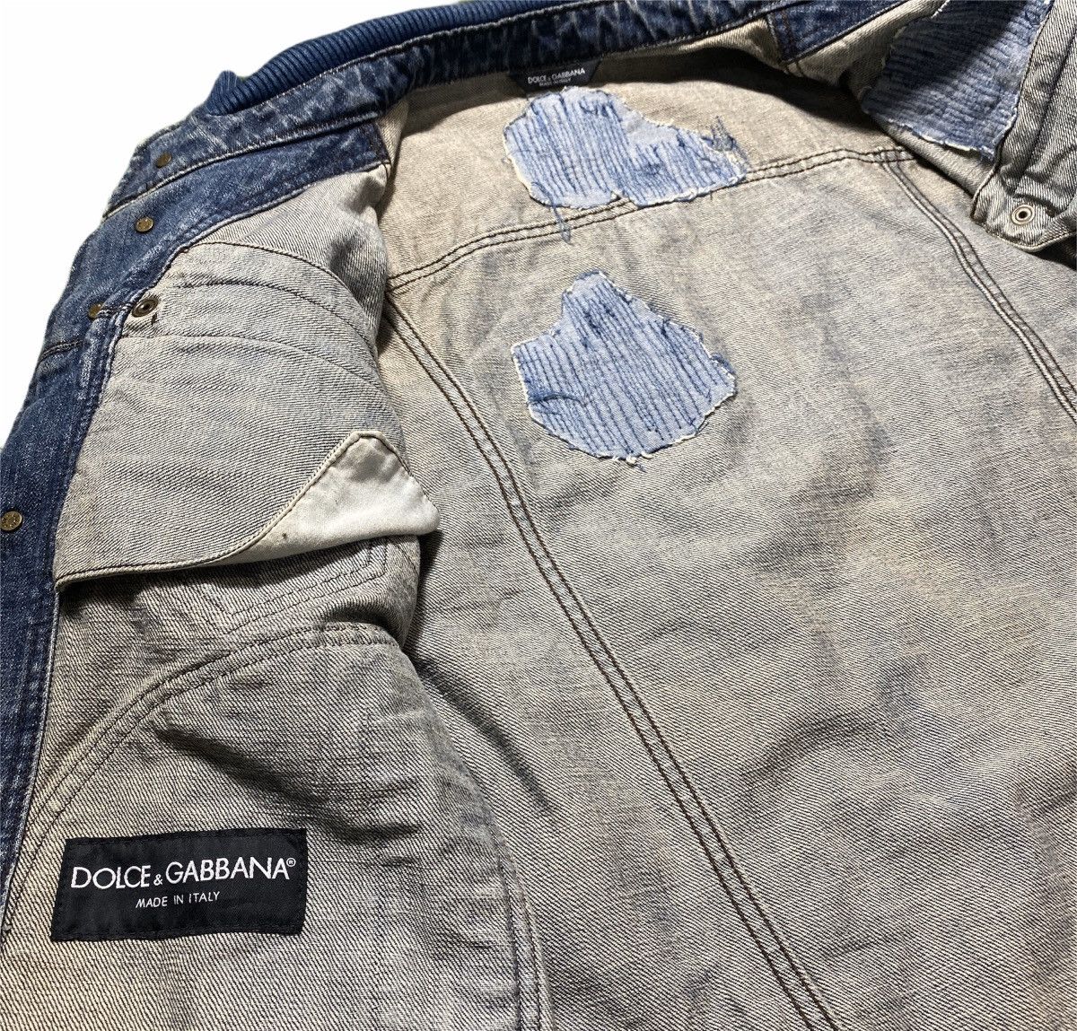 Dolce & Gabbana × Vintage Vintage Dolce & Gabbana D&G Distressed Denim Jacket Size US S / EU 44-46 / 1 - 6 Thumbnail