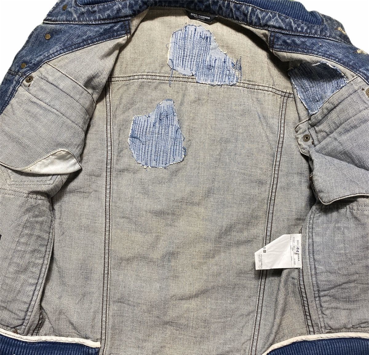 Dolce & Gabbana × Vintage Vintage Dolce & Gabbana D&G Distressed Denim Jacket Size US S / EU 44-46 / 1 - 5 Thumbnail