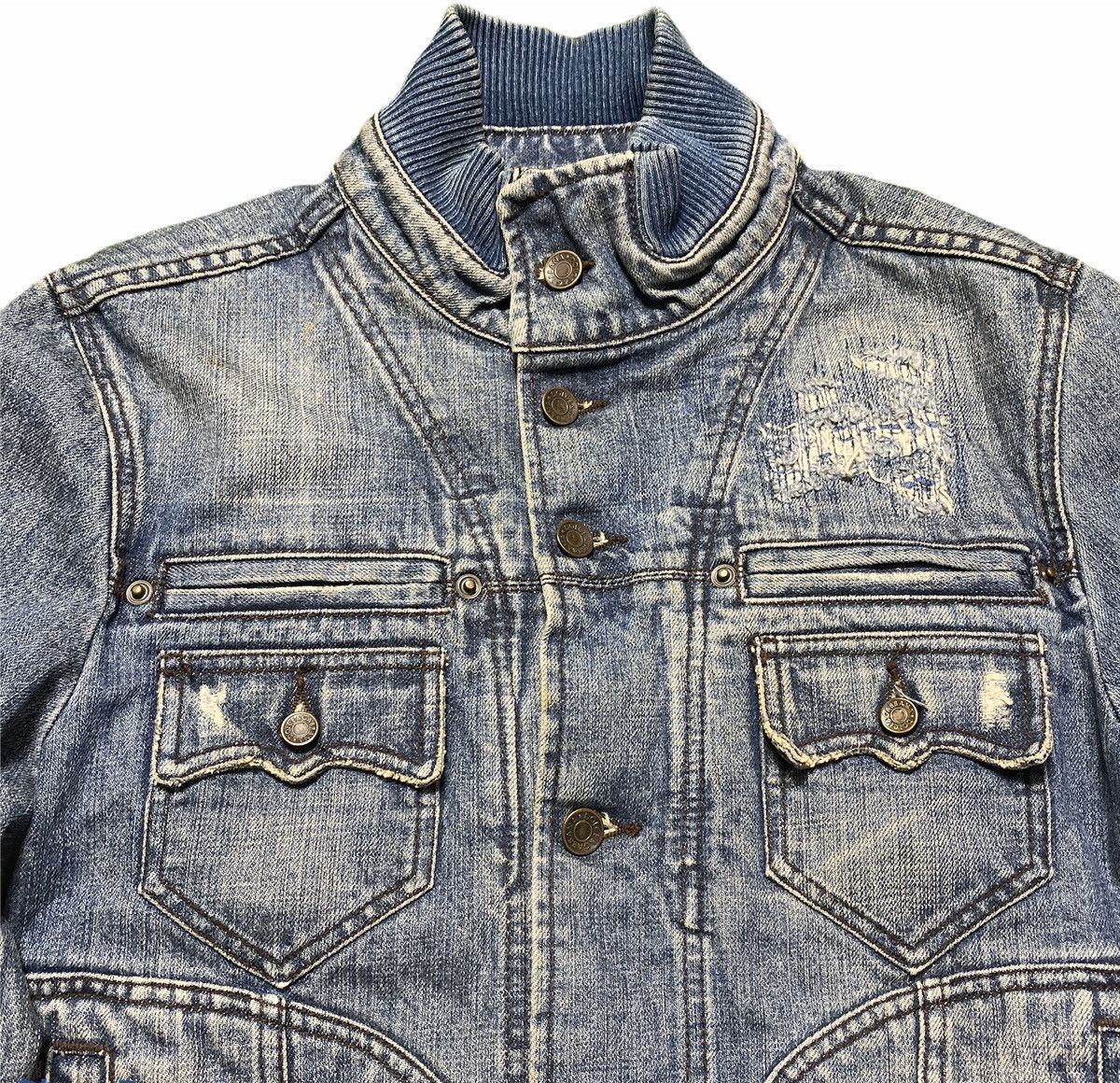 Dolce & Gabbana × Vintage Vintage Dolce & Gabbana D&G Distressed Denim Jacket Size US S / EU 44-46 / 1 - 7 Thumbnail
