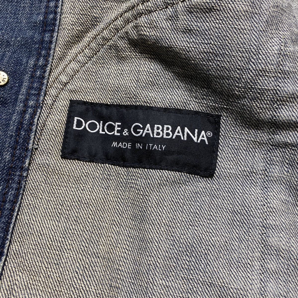Dolce & Gabbana × Vintage Vintage Dolce & Gabbana D&G Distressed Denim Jacket Size US S / EU 44-46 / 1 - 15 Thumbnail