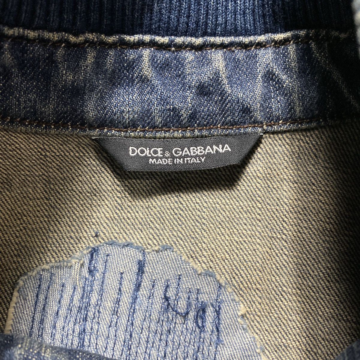 Dolce & Gabbana × Vintage Vintage Dolce & Gabbana D&G Distressed Denim Jacket Size US S / EU 44-46 / 1 - 13 Thumbnail