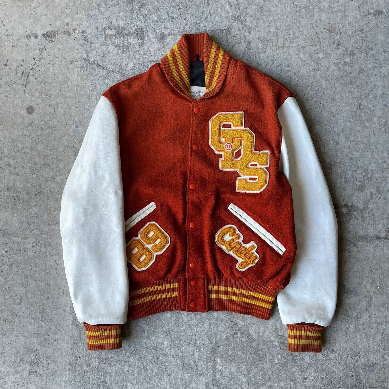 Vintage 80s Red & Grey Wool Varsity Jacket S main image 1