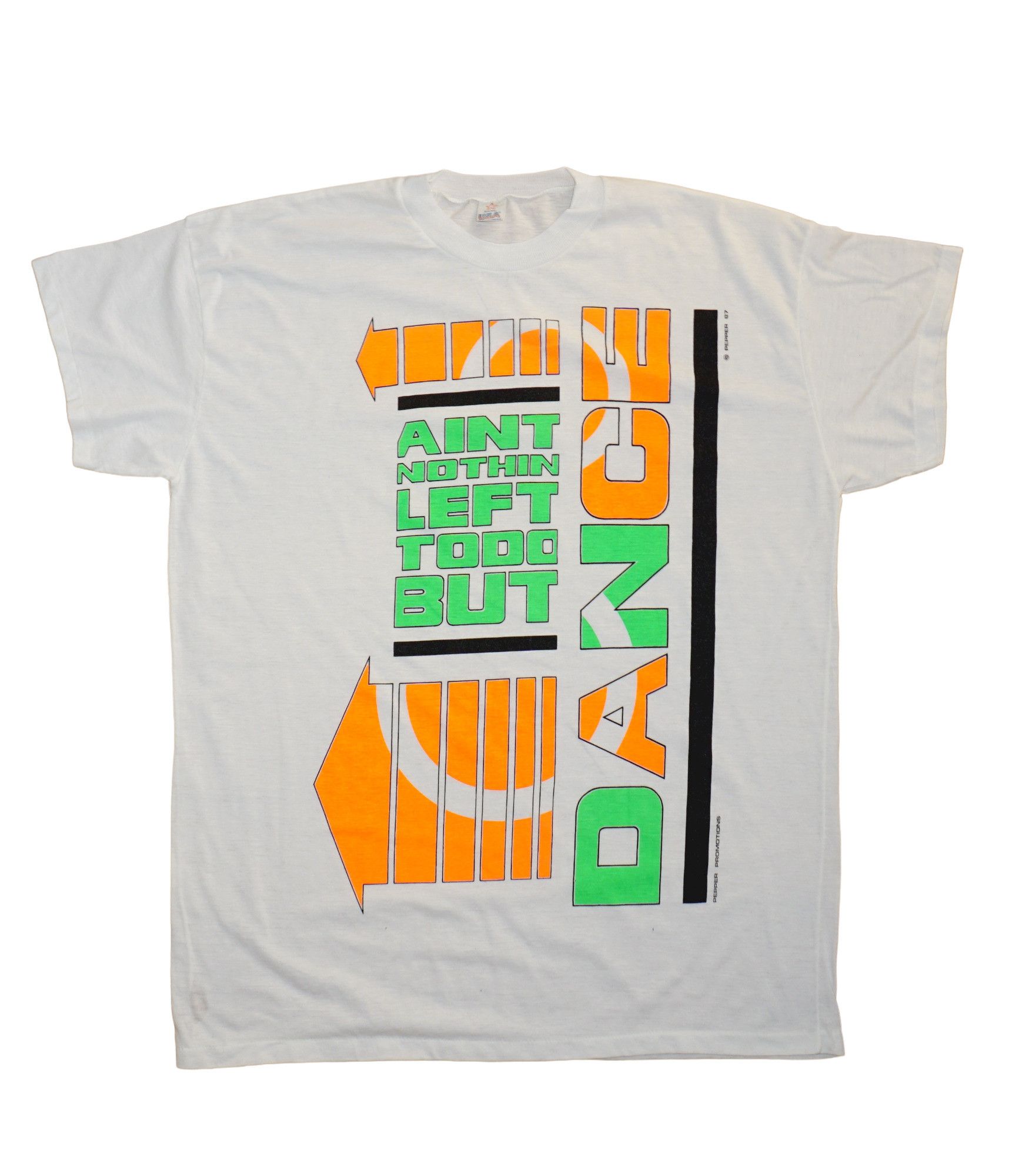Vintage Pepper 1987 Ain't Nothing Left to do but Dance 80s tshirt Size US XXL / EU 58 / 5 - 1 Thumbnail