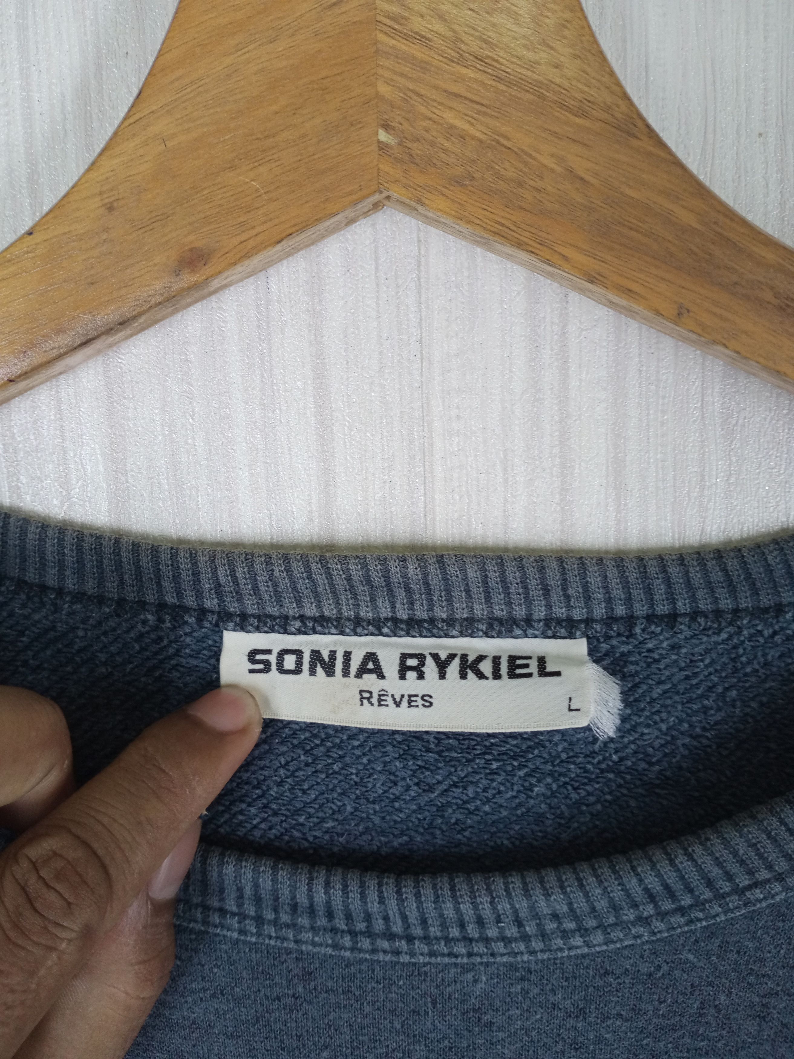 Designer × Sonia Rykiel RARE VINTAGE SONIA RYKIEL REVES CENTER LOGO SWEATSHIRT Size US L / EU 52-54 / 3 - 3 Thumbnail