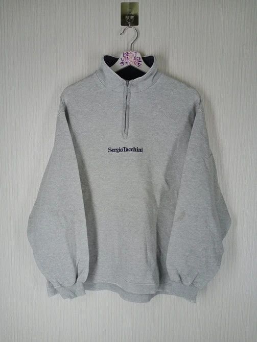Sergio Tacchini × Vintage Vintage 90s SERGIO TACCHINI Half Zipper Sweatshirt Size US L / EU 52-54 / 3 - 2 Thumbnail