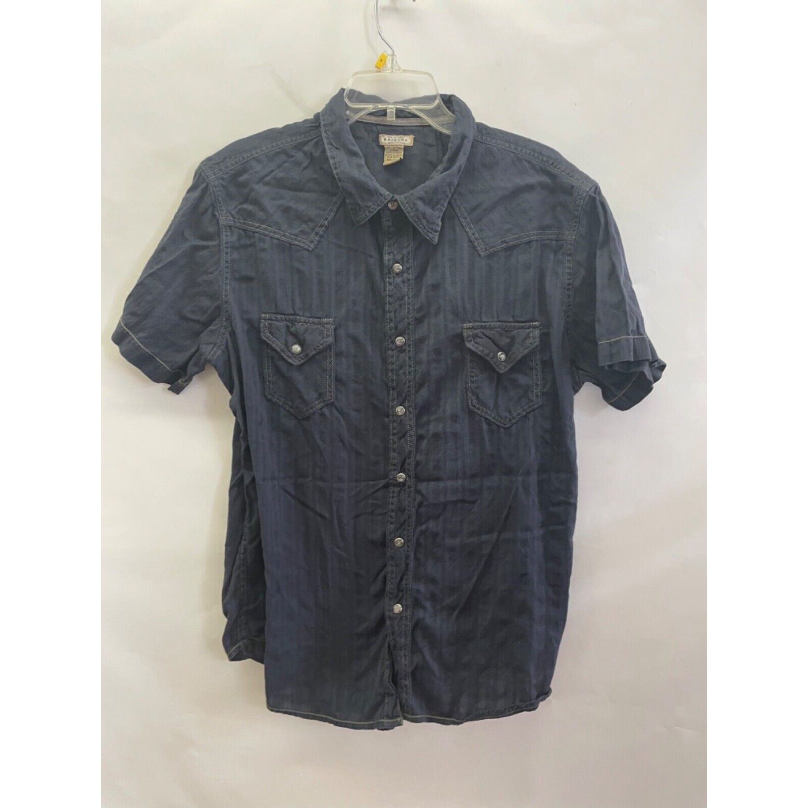 AriZona Arizona Boys Pearl Snap Shirt Sz XXL Short Sleeve Black Striped