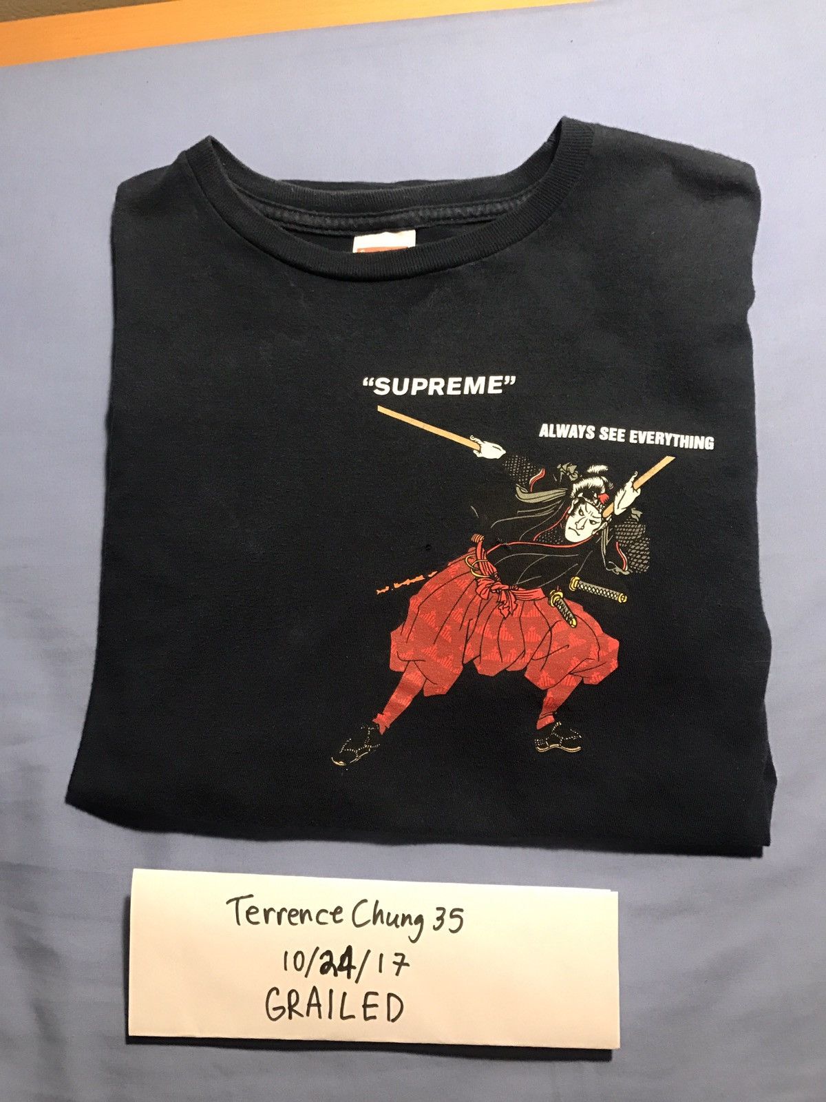 Supreme Supreme Musashi Tee Navy Medium Grailed