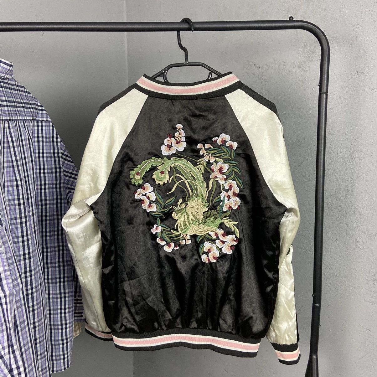 Japanese Brand SUKAJAN SOUVENIR EMBROIDERED SAKURA BOMBER JACKET - № 2054 Size M / US 6-8 / IT 42-44 - 2 Thumbnail